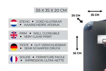 MuchoWow Handgepäckkoffer Basketball und der Korb im Rampenlicht, 4 Rollen, Reisetasche mit rollen, Handgepäck für Ferien, Trolley, Reisekoffer