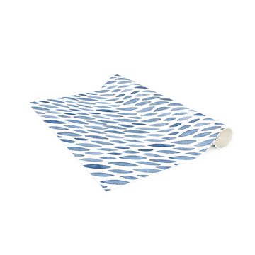 Läufer Teppich Vinyl Flur Küche Muster funktional lang modern, Bilderdepot24, Läufer - blau glatt