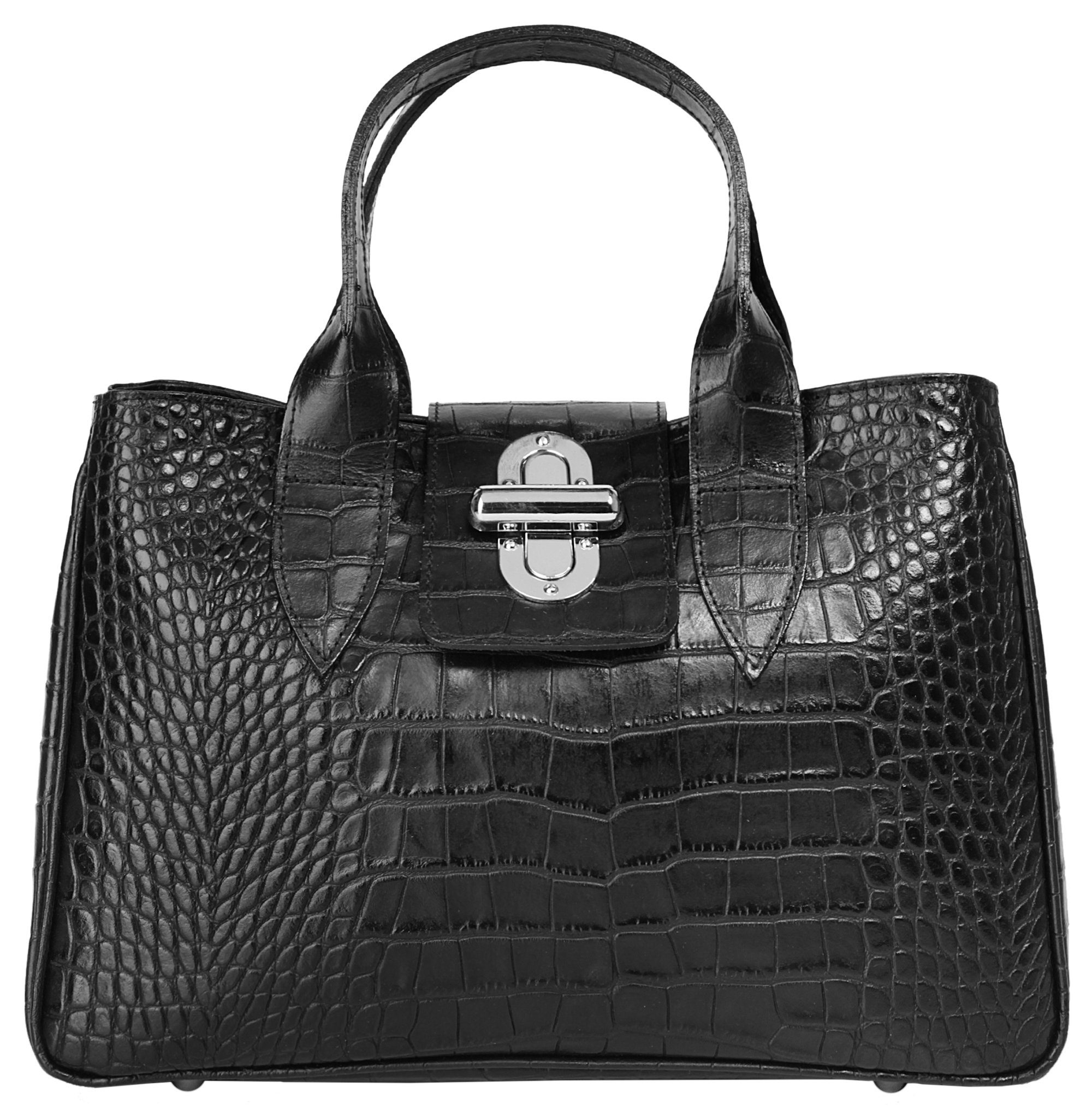 Cluty Henkeltasche, echt Leder, Made in Italy