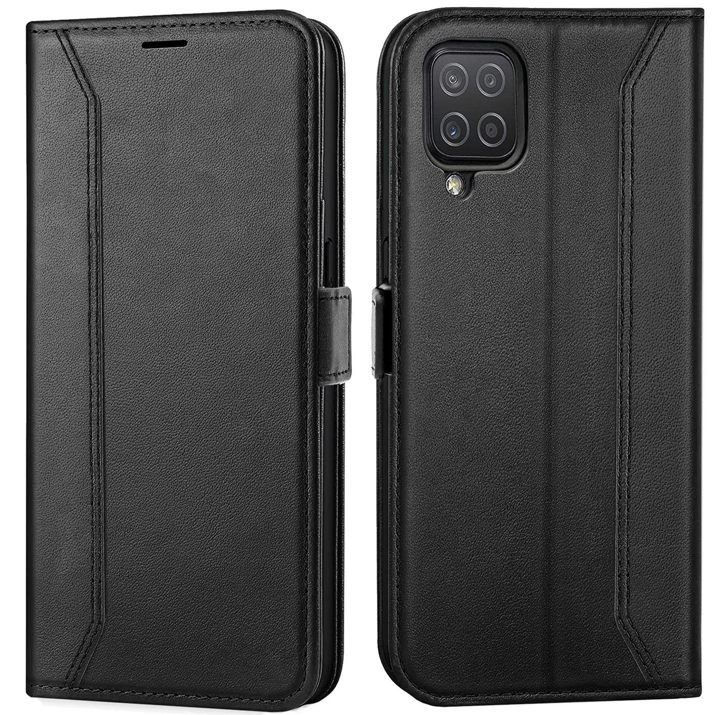 CoolGadget Handyhülle Wallet Klapptasche Cover Case für Samsung Galaxy A12 / M12 6,5 Zoll, Handy Tasche mit RFID Schutz Kartenfach Book Schutzhülle