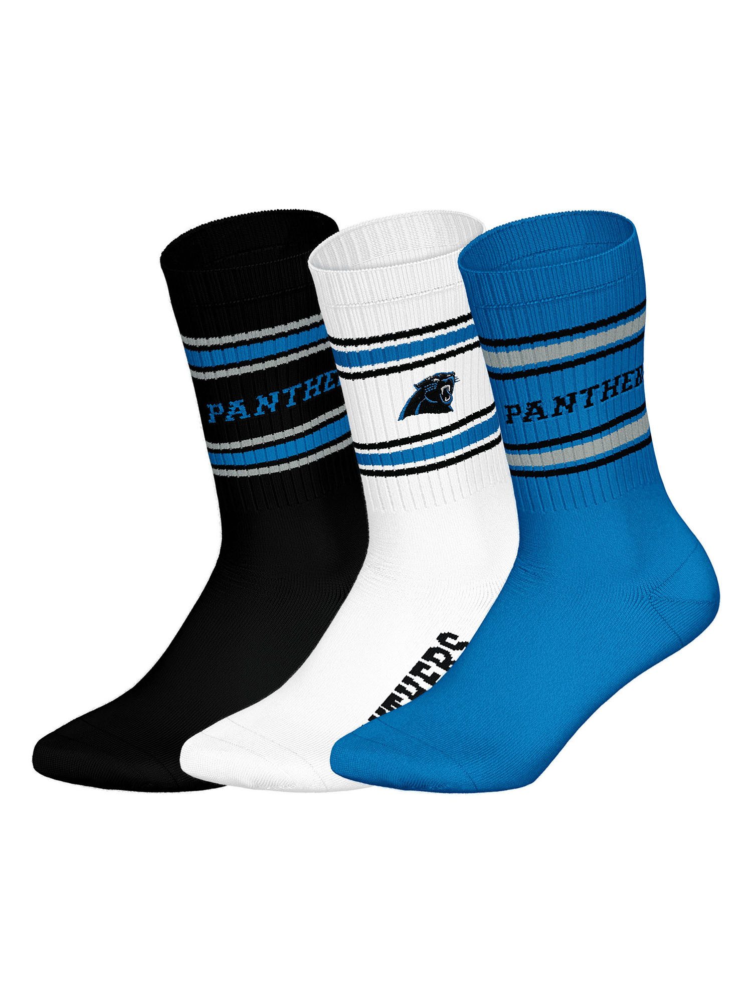 HUDDLE Freizeitsocken Carolina Panthers Crew (3-Paar) Casual Носки, Alltagssocken