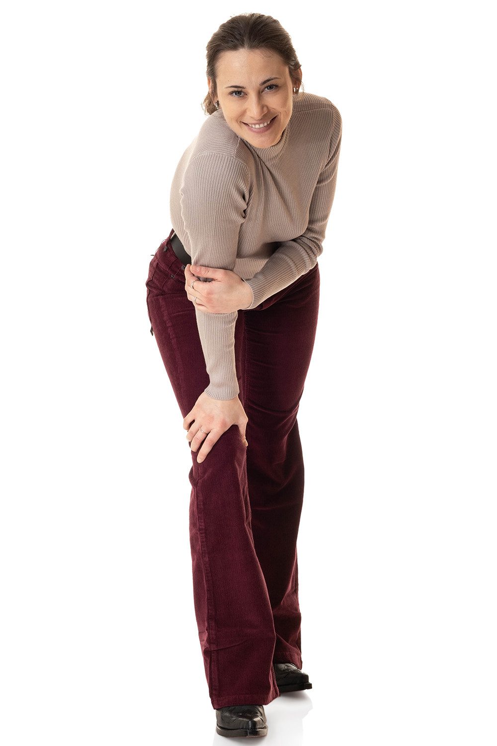 Comycom Cordhose Damen Bootcut bordeaux