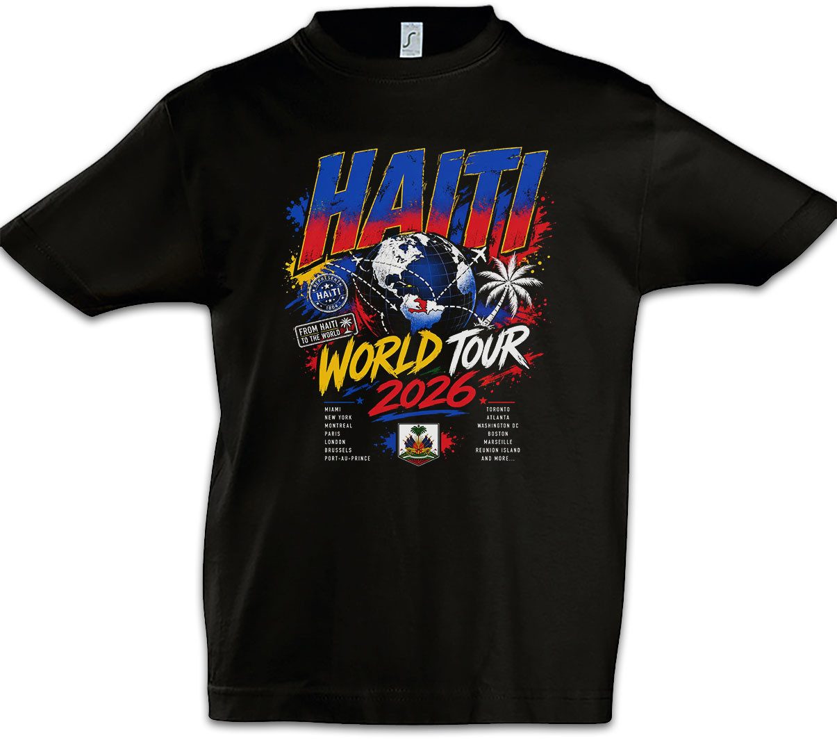 Urban Backwoods Print-Shirt Team Haiti 1 Kinder T-Shirt Grenadiers Ayiti Bicolore Fußball WM (1-tlg) Soccer Football Turnier 2026
