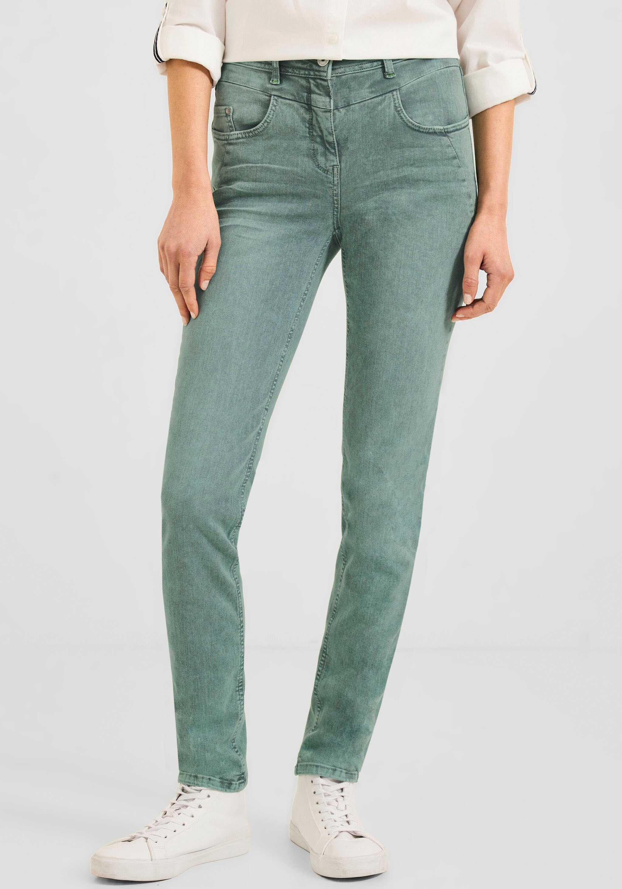 Cecil B378099 Dames Jeans Slim Fit, Mid Blue Wash, 32 W x 30 L, blauw (Mid Blue Wash), 32W / 30L