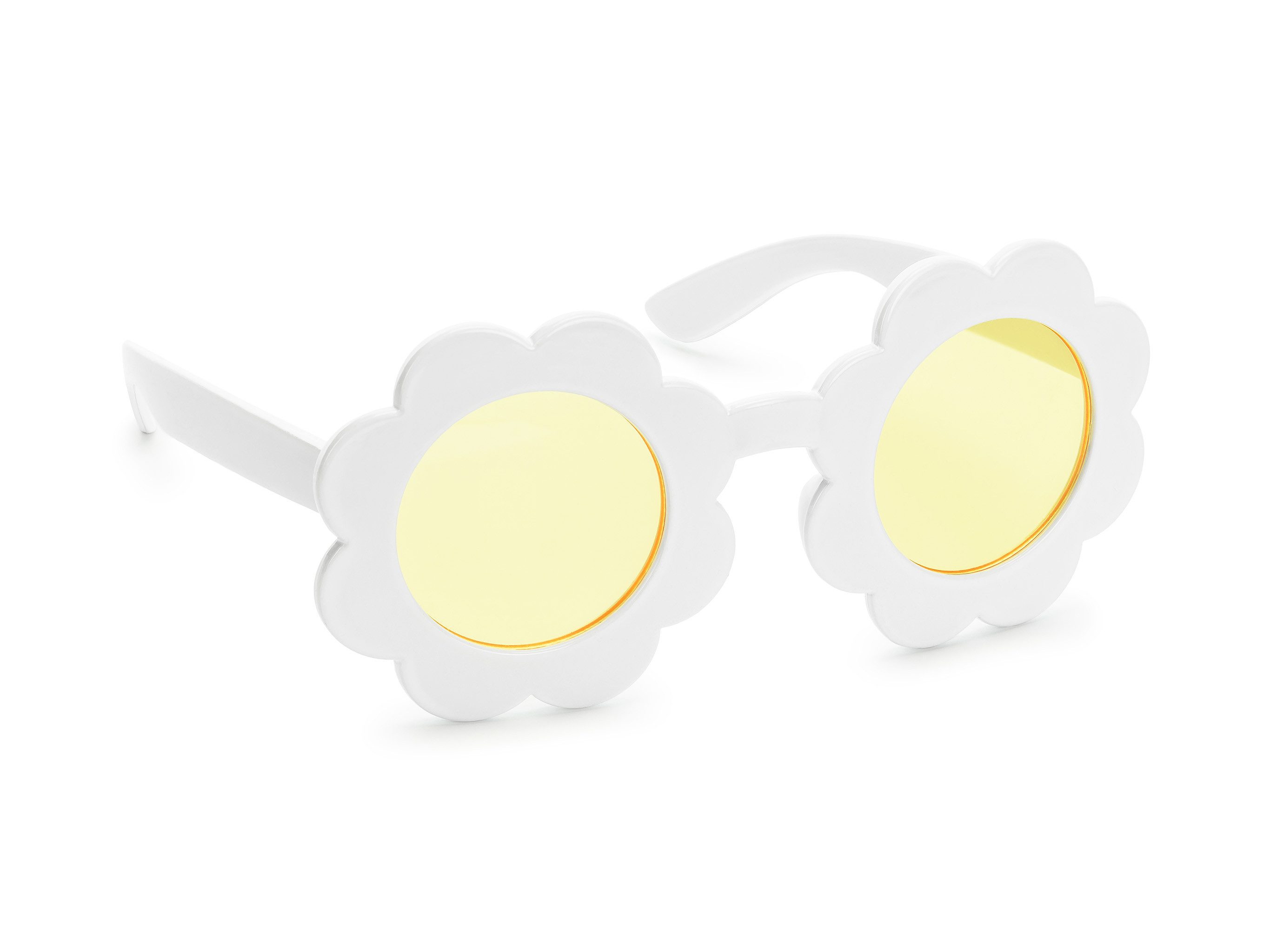 partydeco Kostüm, Sonnenbrille Blume 13x13x5cm Kunststoff Weiß