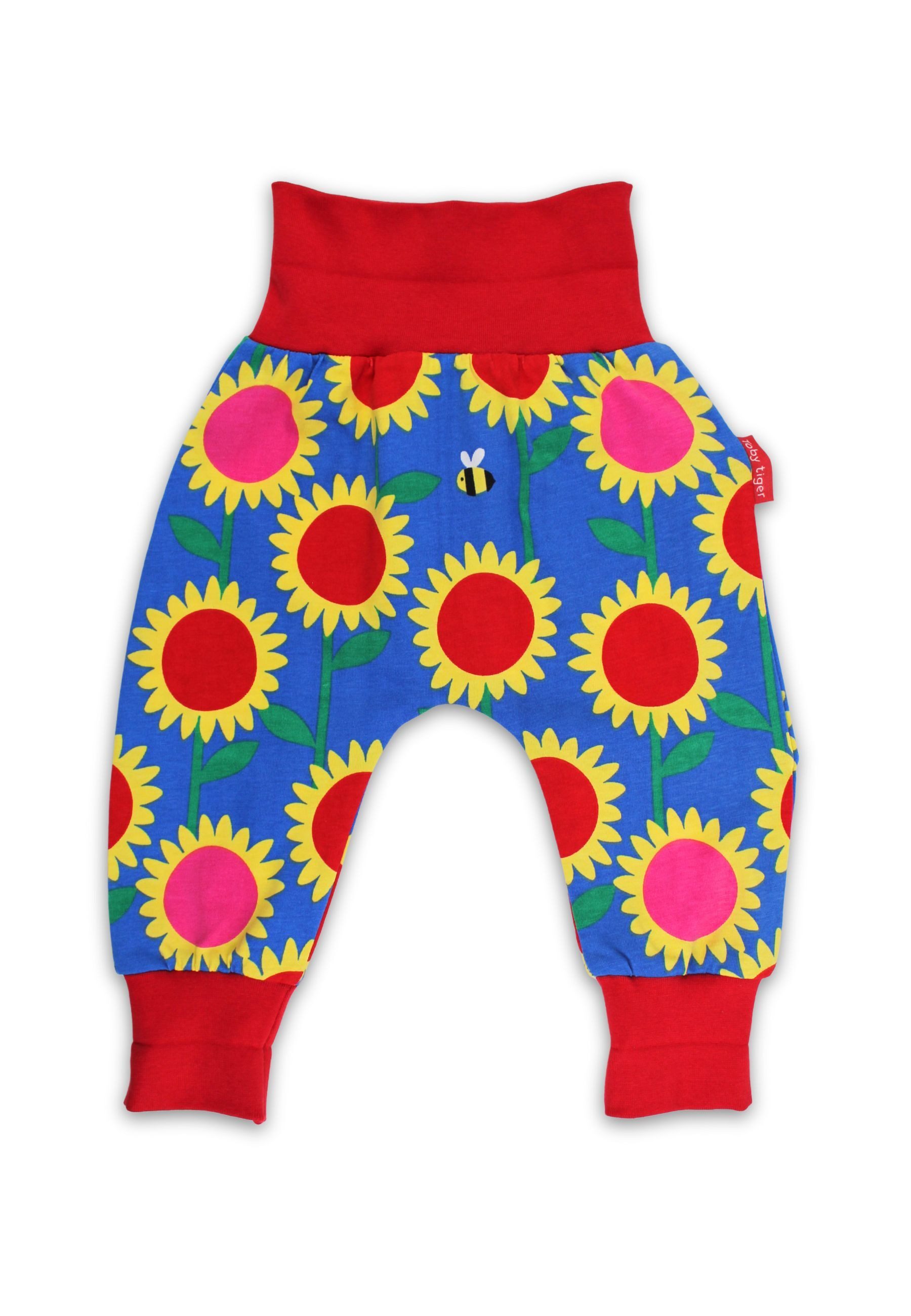 Toby Tiger Schlupfhose Hose mit Sonnenblumen-Meer Druck