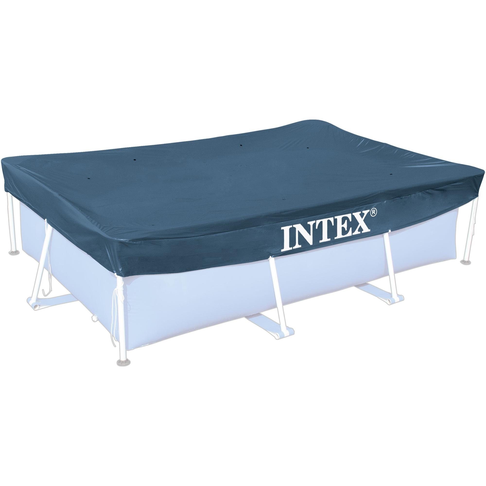 Intex Pool-Abdeckplane Poolabdeckplane 300 x 200 cm für rechteckigen Frame Pool, Schützt vor Verschmutzung und reduziert Wasserverdunstung