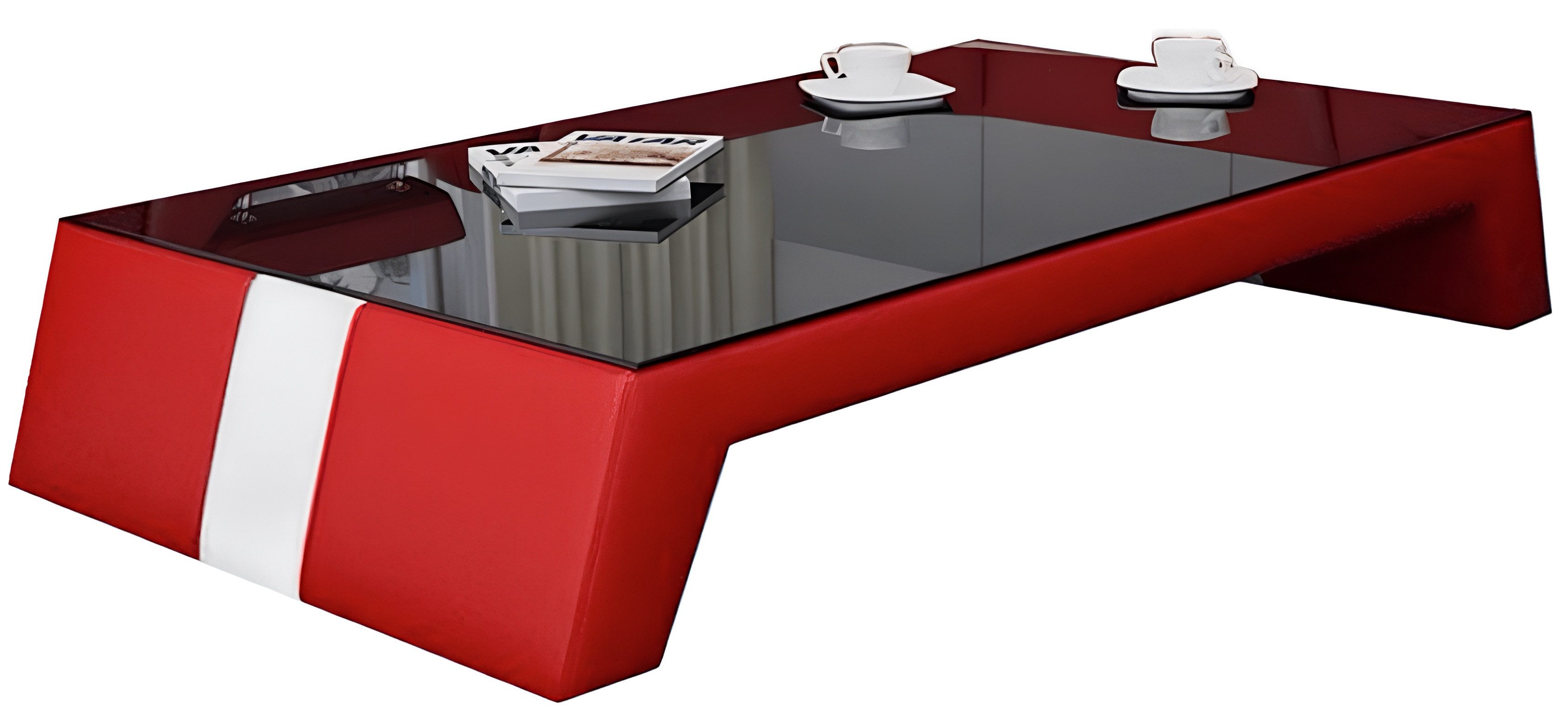 Xlmoebel Couchtisch Designer-Beistelltisch SR4410 aus Glas mit edler Linienführung (1-St., Couchtisch), Hergestellt in Europa