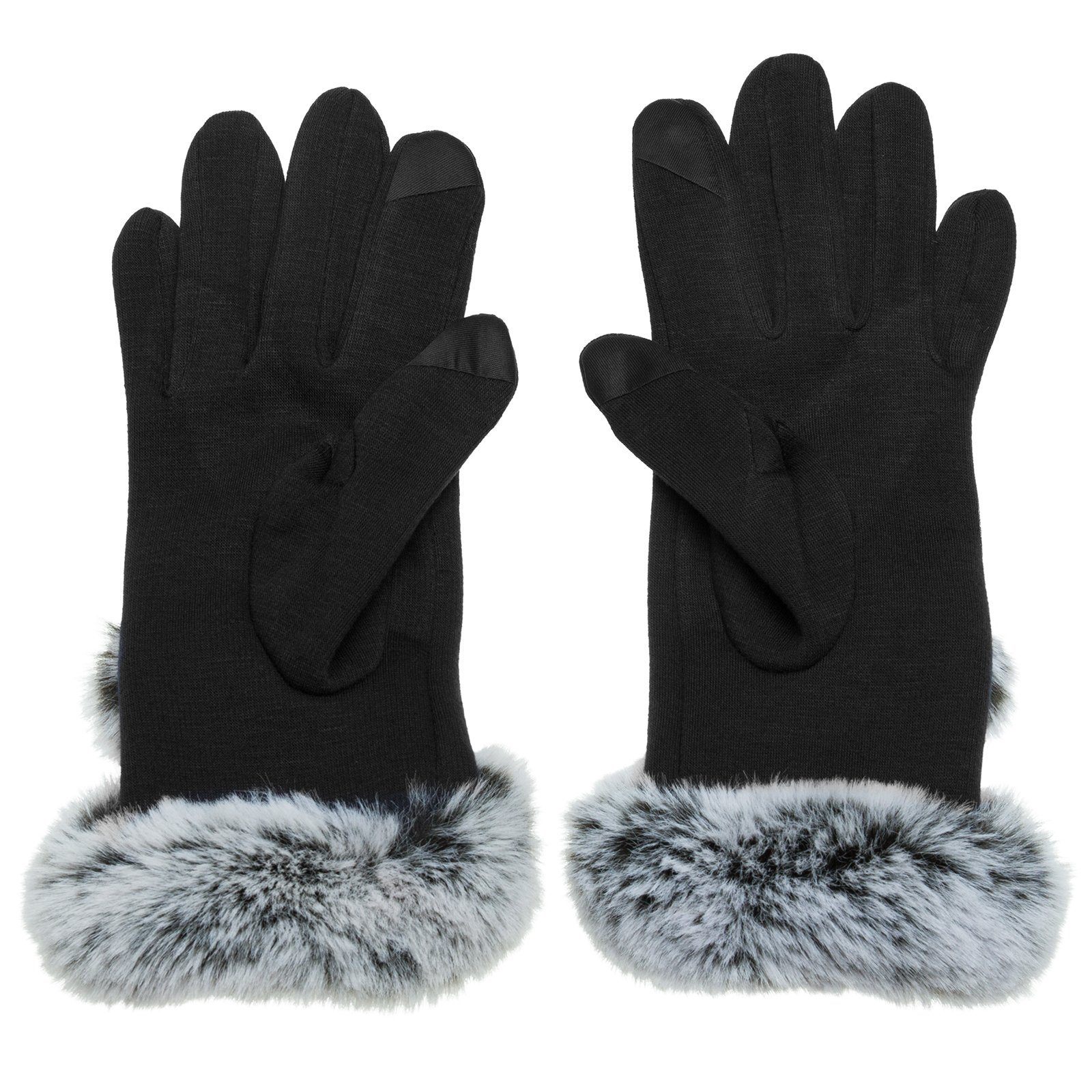 Caspar Strickhandschuhe GLV012 klassisch elegante Damen Handschuhe mit Kuns günstig online kaufen