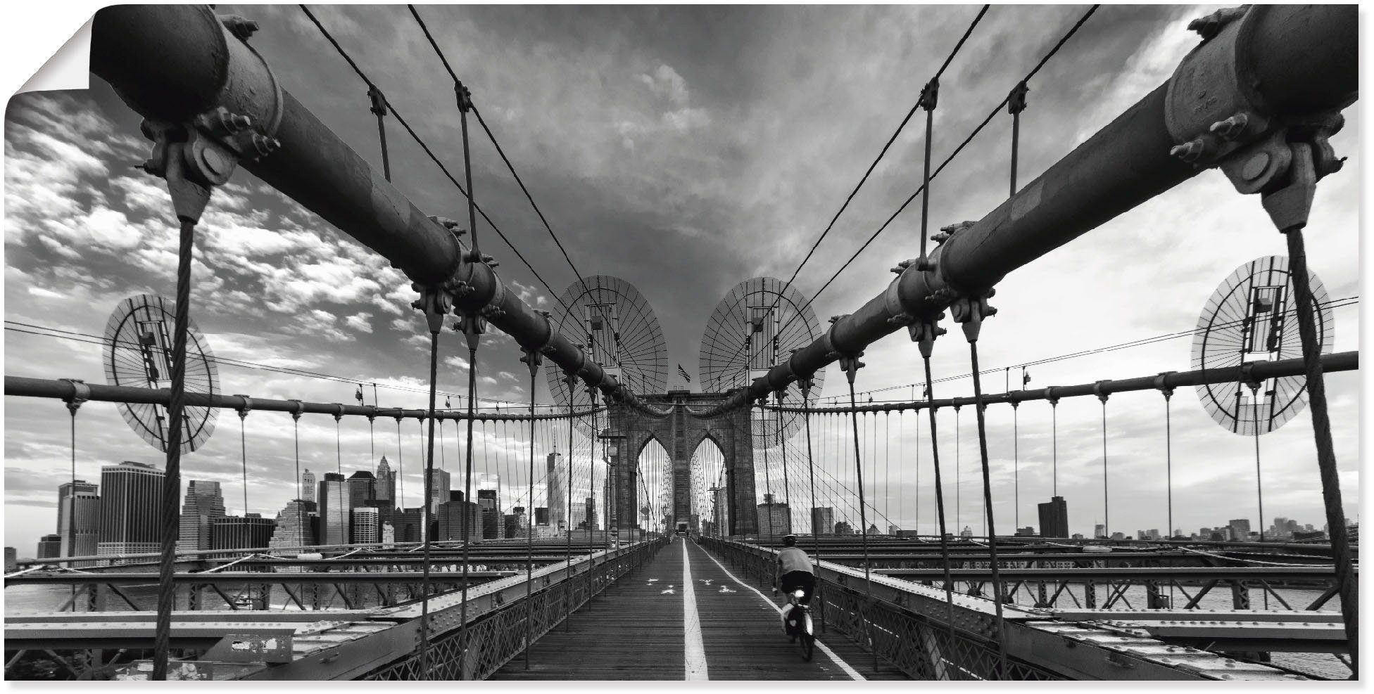 Artland Wandbild Brooklyn Bridge New York III, Brücken (1 St), als Leinwandbild, Wandaufkleber oder Poster in versch. Größen | Poster