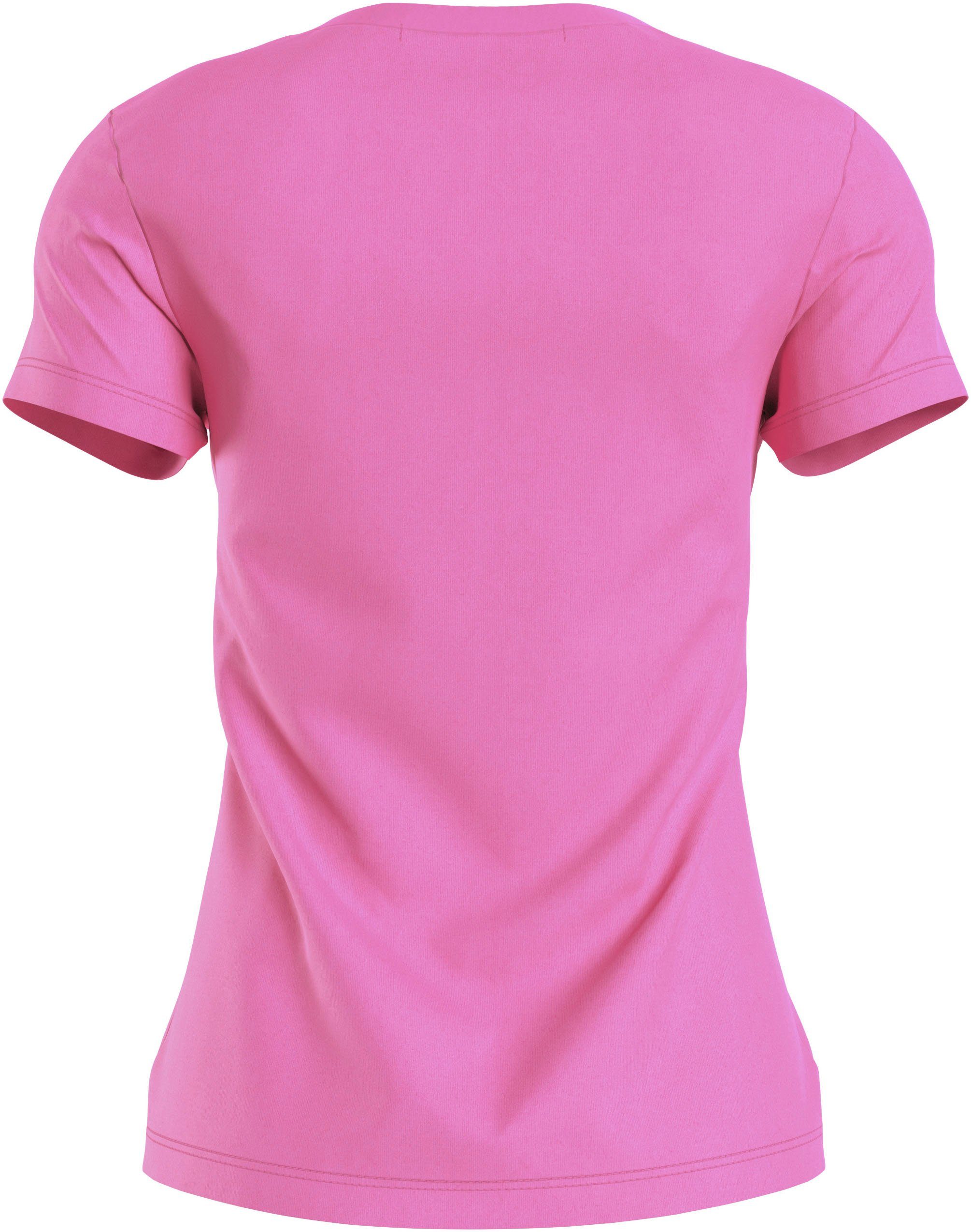 auf SLIM TEE 2-PACK Klein MONOLOGO 2er-Pack) mit Calvin Jeans der Rundhalsshirt Brust (Packung, Calvin Jeans Klein 2-tlg., Logoprint pink-schwarz