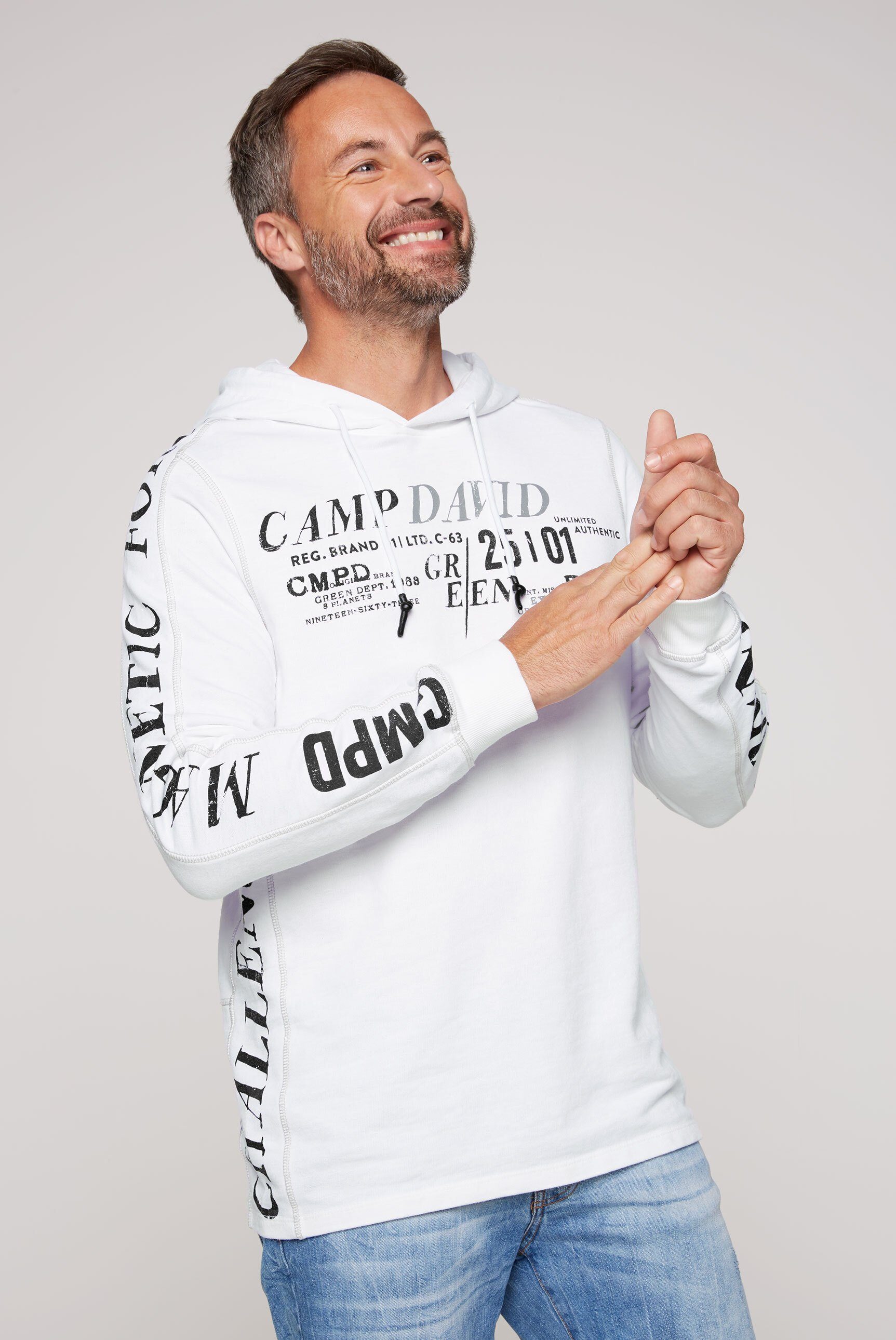 CAMP DAVID Kapuzensweatshirt mit Rippbündchen