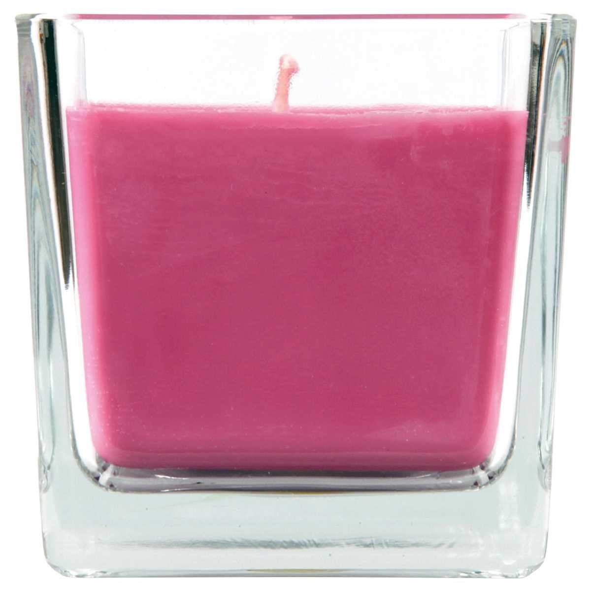 HS Candle Duftkerze (Dekokerze, 1-tlg), Kerze im Glas, "Viereck" mit ca. 40-50 Std. Brenndauer