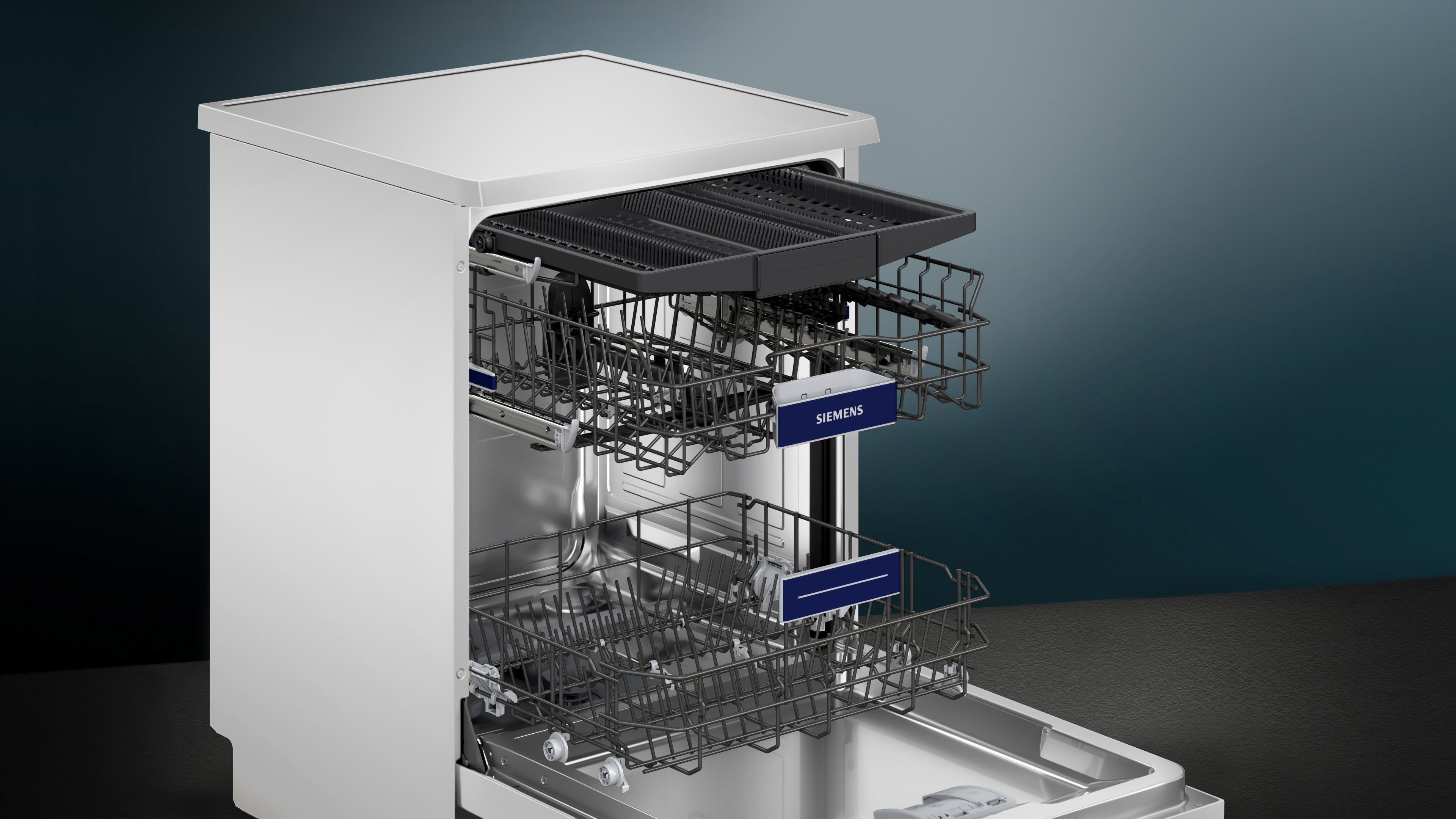 SIEMENS Standgeschirrspüler iQ300 SN23EW03ME, 14 Maßgedecke, Schnellere & Clevere Reinigung dank varioSpeed Plus
