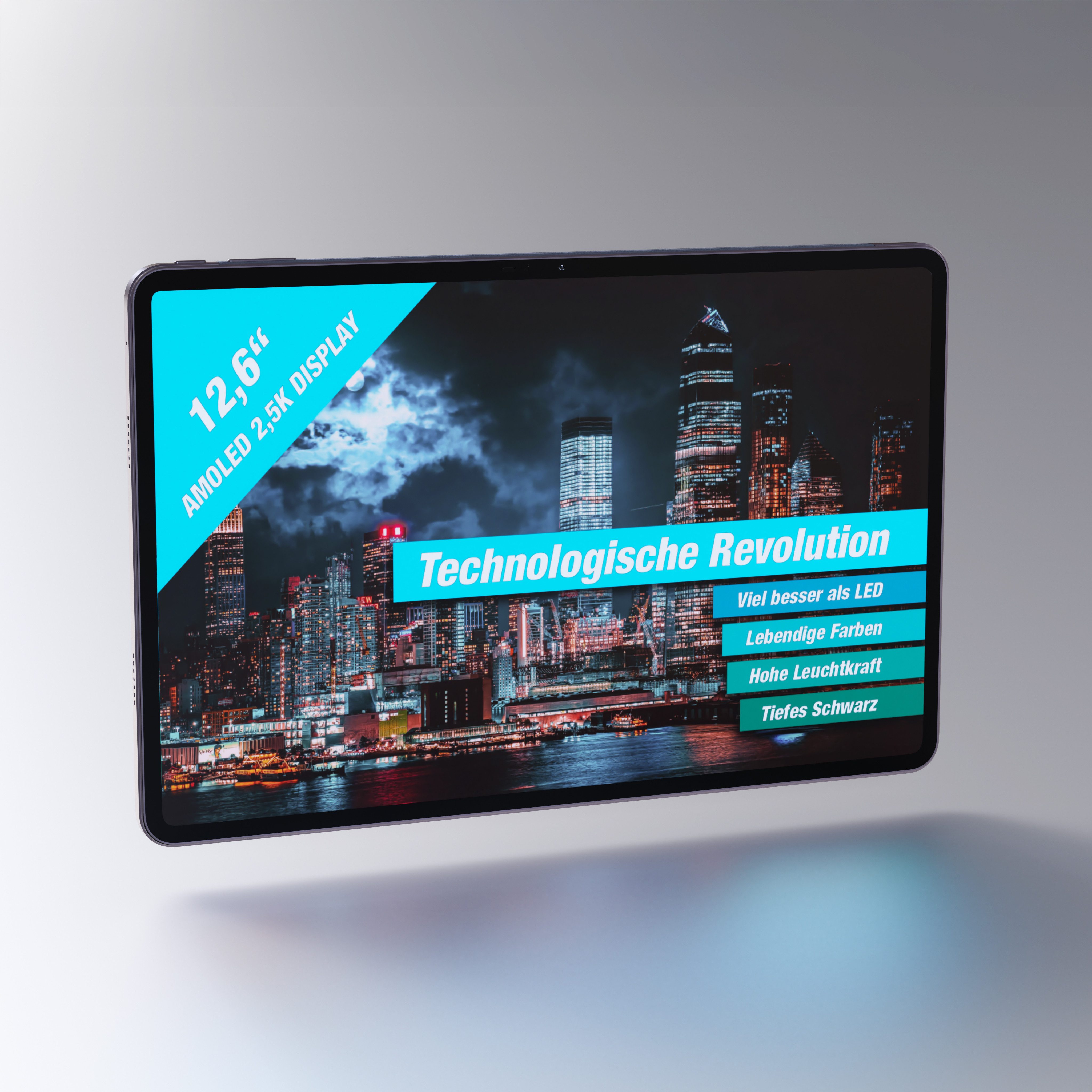 VALE Pad V12X LTE mit 12,6" AMOLED Display & MediaTek G99 Prozessor Tablet (128 GB, 2G, 3G, 4G, (LTE), Edles Full-Metal Design, 16GB RAM, 128GB Speicher, inkl. Stift & Hülle)