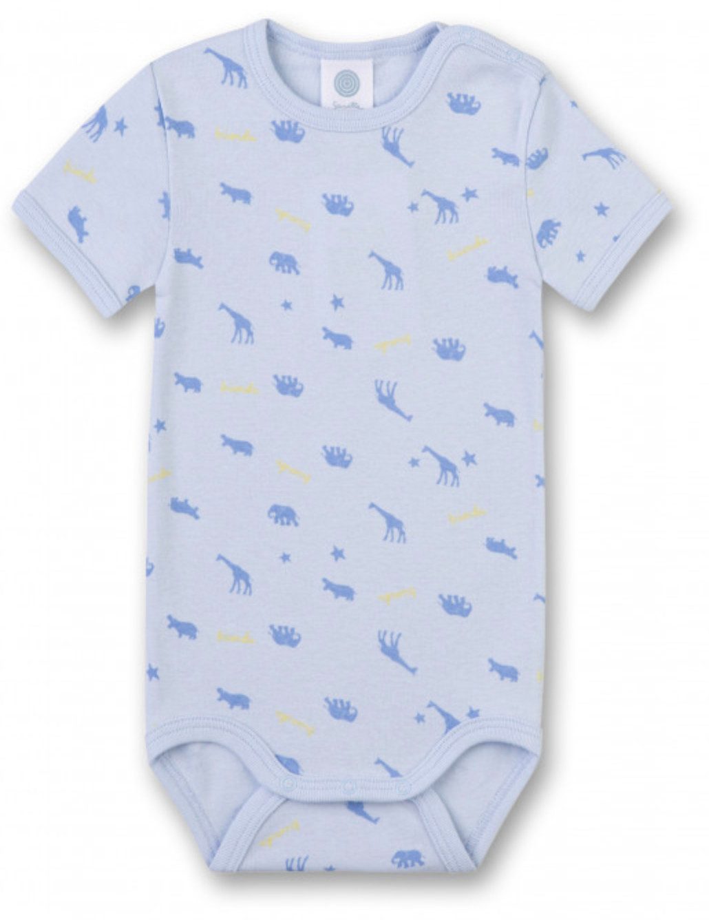 Sanetta Kurzarmbody Baby Kurzarmbody aus Bio-Baumwolle mit Tiermuster