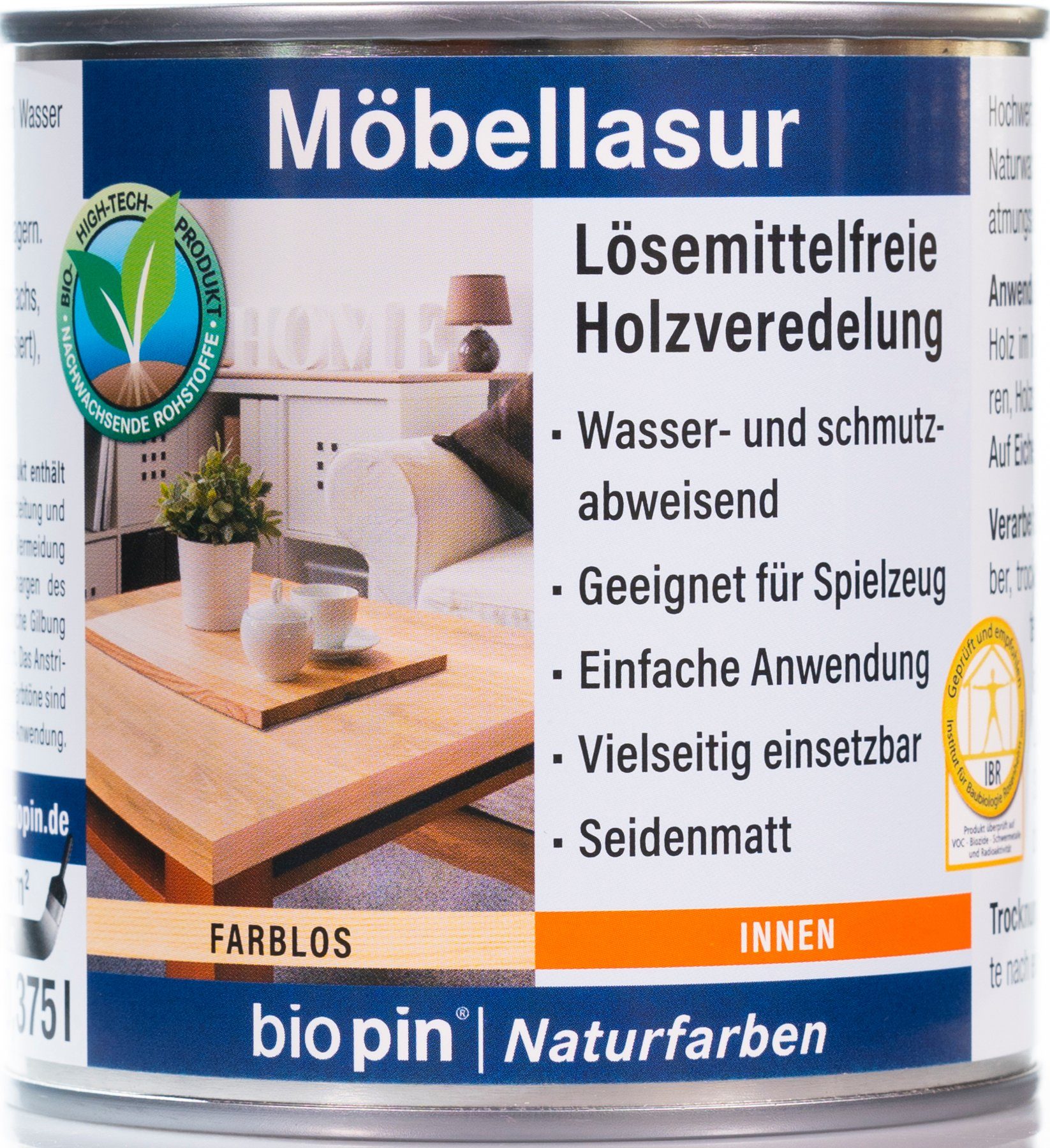 Bio Pin Holzschutzlasur nachwachsenden Farblos Möbellasur, Rohstoffen Biopin aus