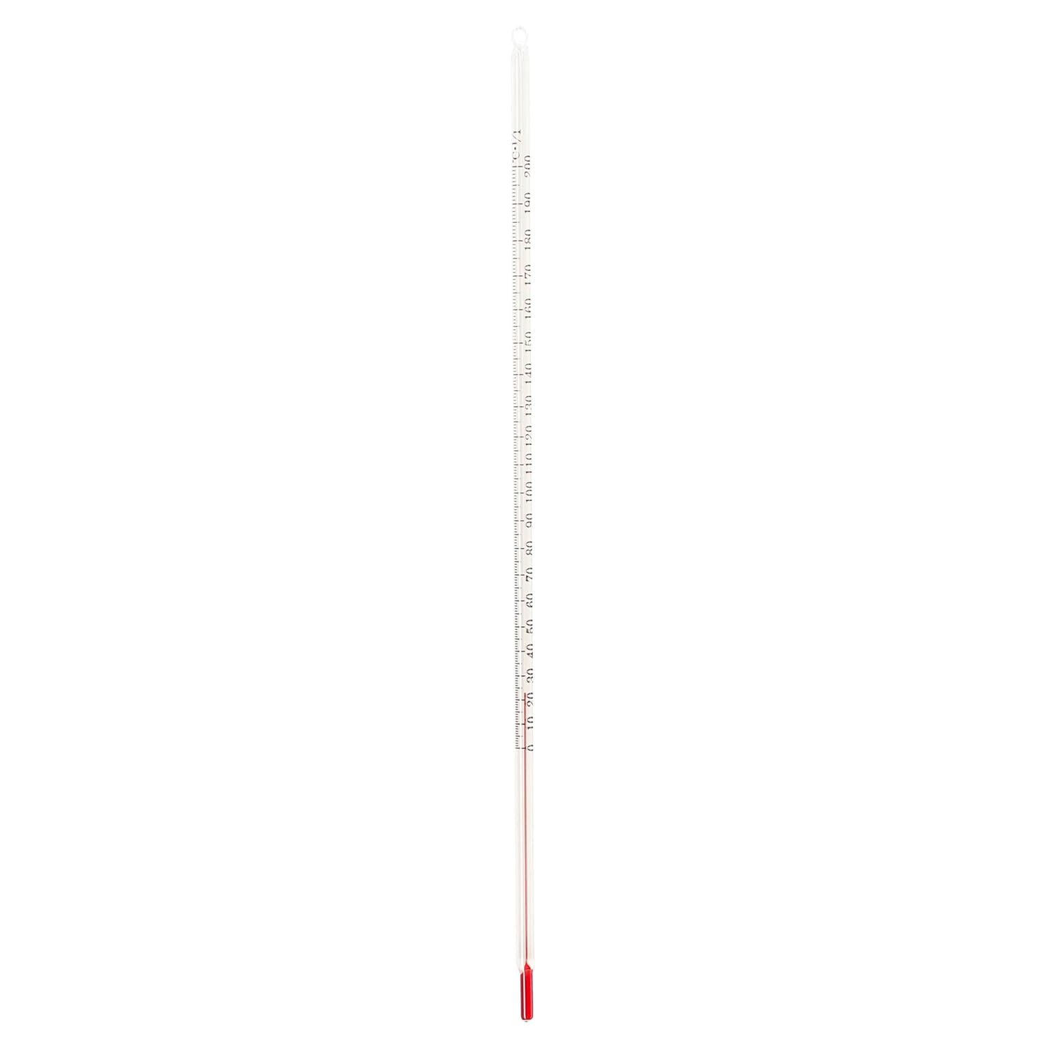 Lantelme Kochthermometer 200°C Hochtemperatur Thermometer Analog aus Glas 30cm Lang, Säure, Lösemittelbeständig für Labor, Heimwerker und Profi, Glasthermometer mit 1 Grad Einteilung, Temperaturanzeige 0 bis 200°C