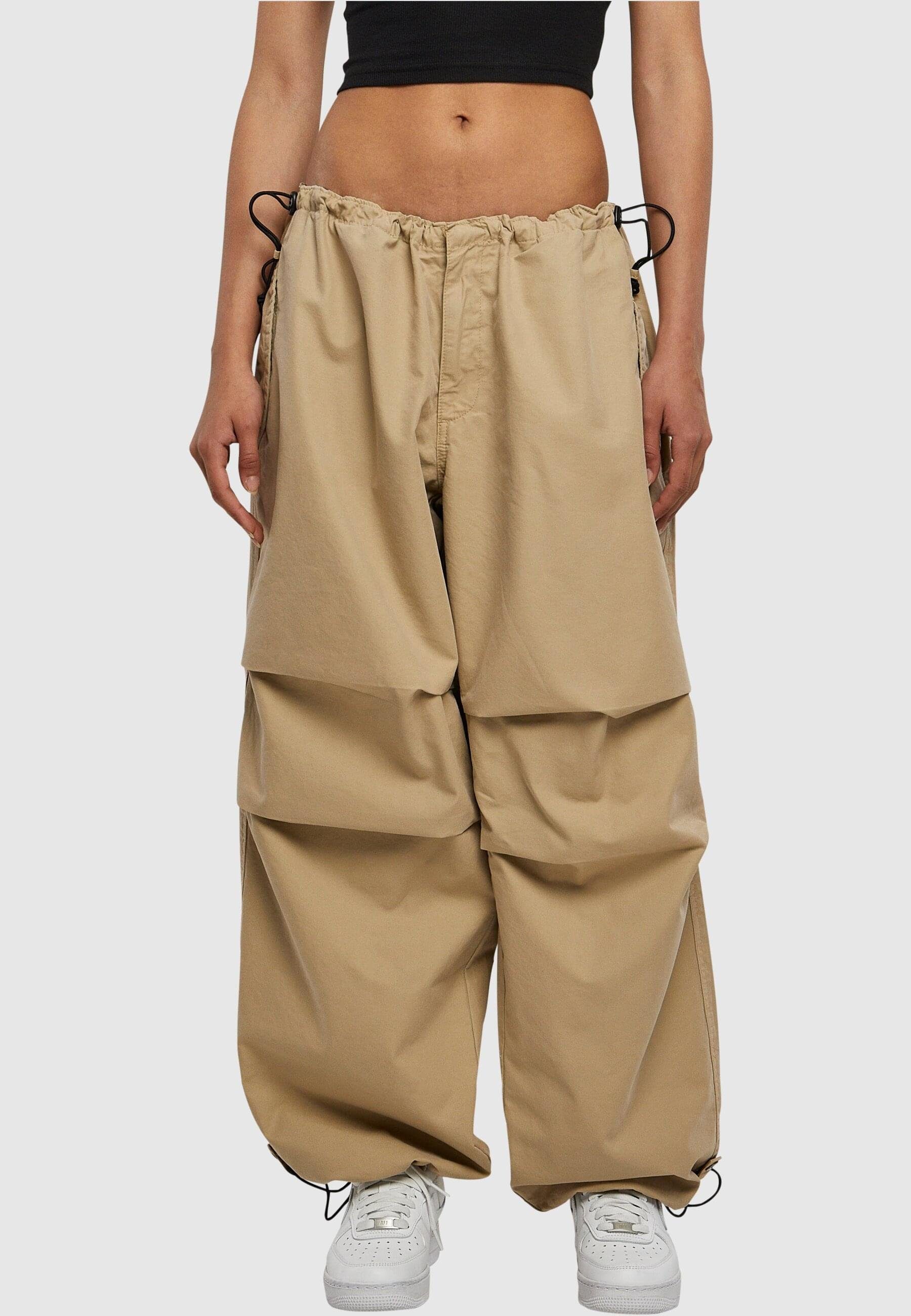 URBAN CLASSICS Jerseyhose Damen Ladies Cotton Parachute Pants (1-tlg) wetsand | Jerseyhosen