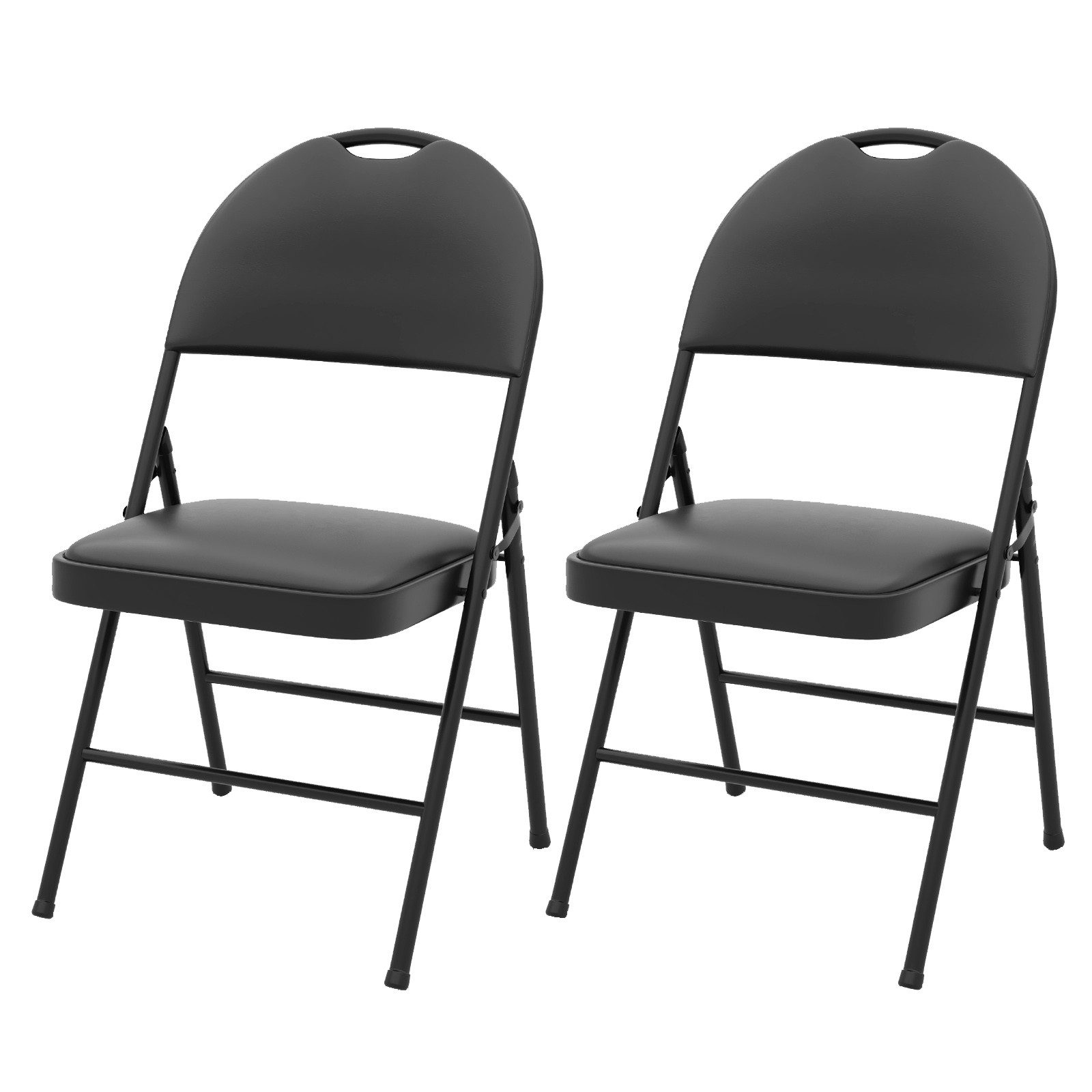 COSTWAY Klappstuhl (2 St), 2er set Gartenstühle, Esszimmertühle gepolstert, 150 kg