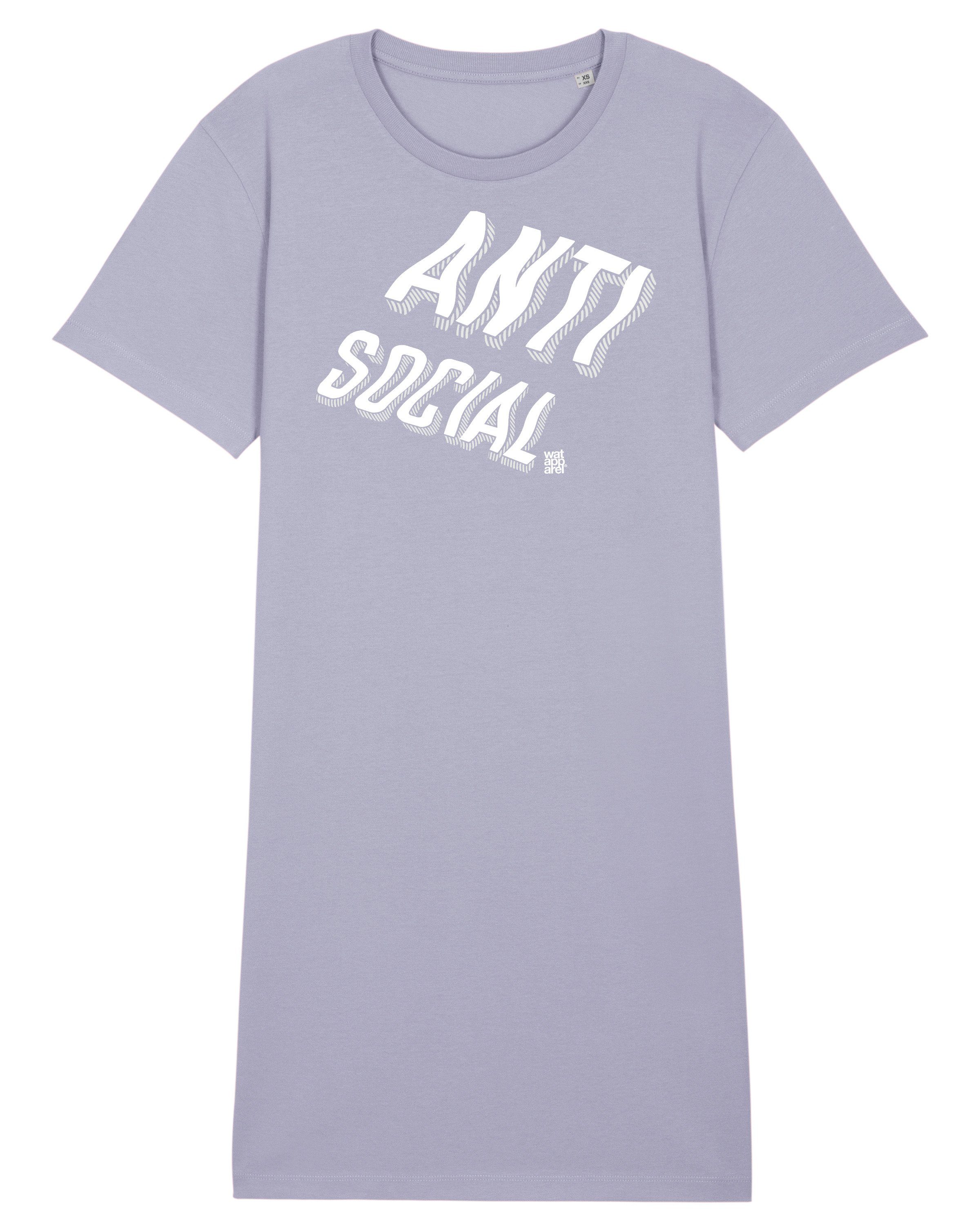 wat? Apparel Print-Shirt Anti social (1-tlg) Lavender | T-Shirts