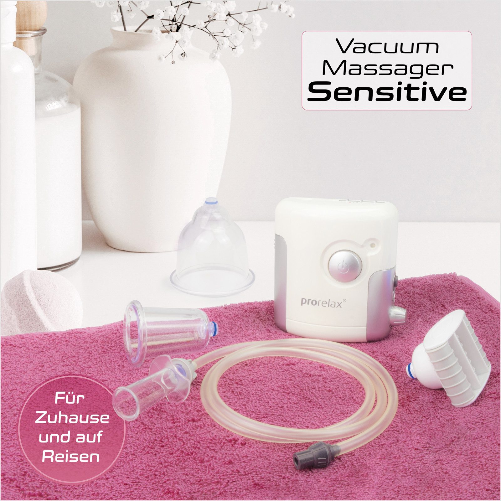 prorelax Vakuum-Massager 85637 Sensitive, Akku-& Netzbetrieb