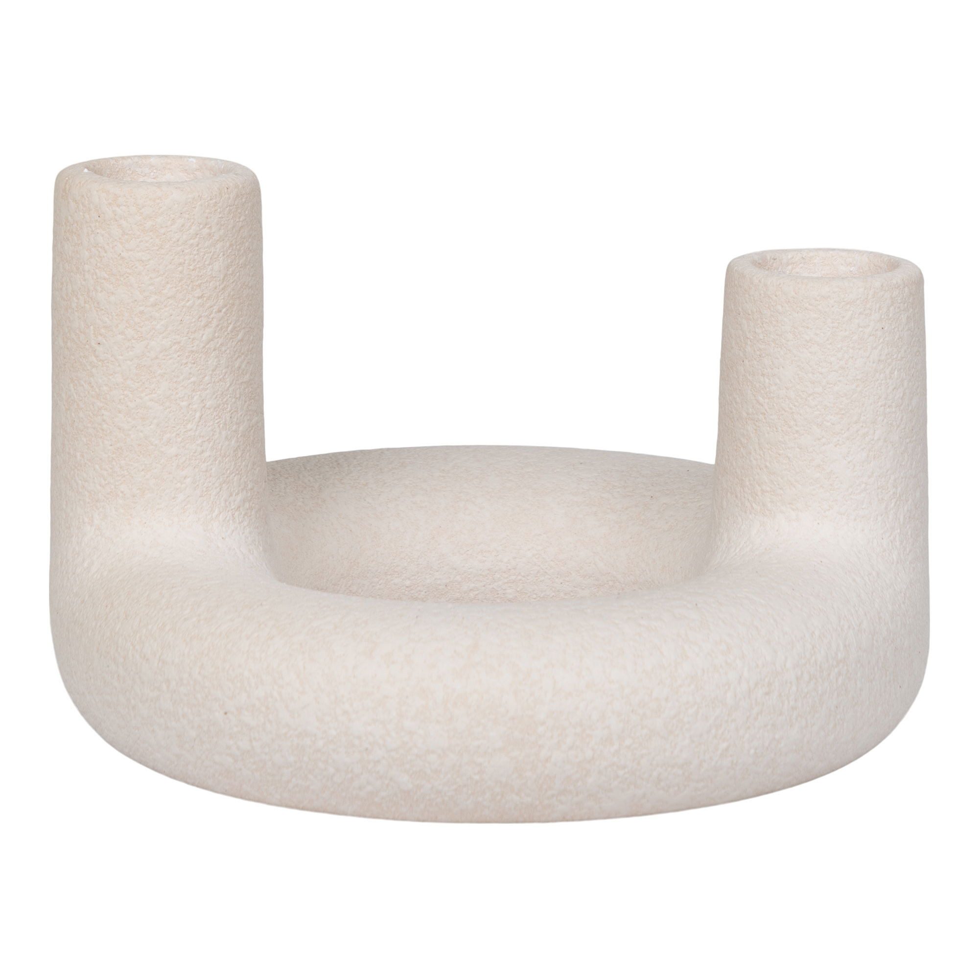 Kerzenhalter Keramik Beige