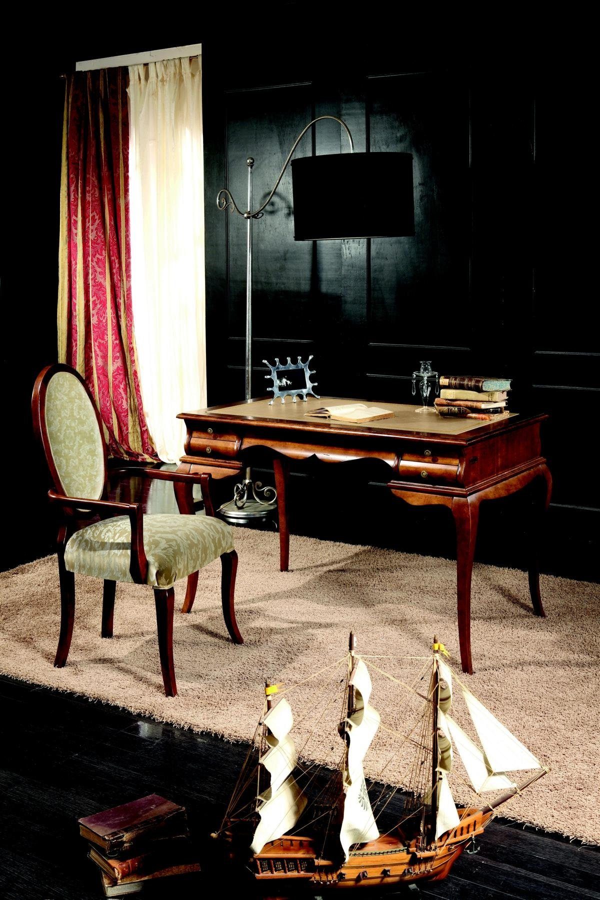 JVmoebel Schreibtisch Holz Möbel Büro Set 2tlg Luxus Schreibtisch Sessel