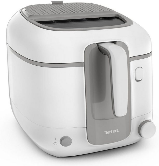Tefal Fritteuse Super Uno Access FR3100 | Kapazität 2,2 L | Spülmaschinengeeignete Teile | Geruchsfilter | Herausnehmbarer Behälter | Weiß/Grau