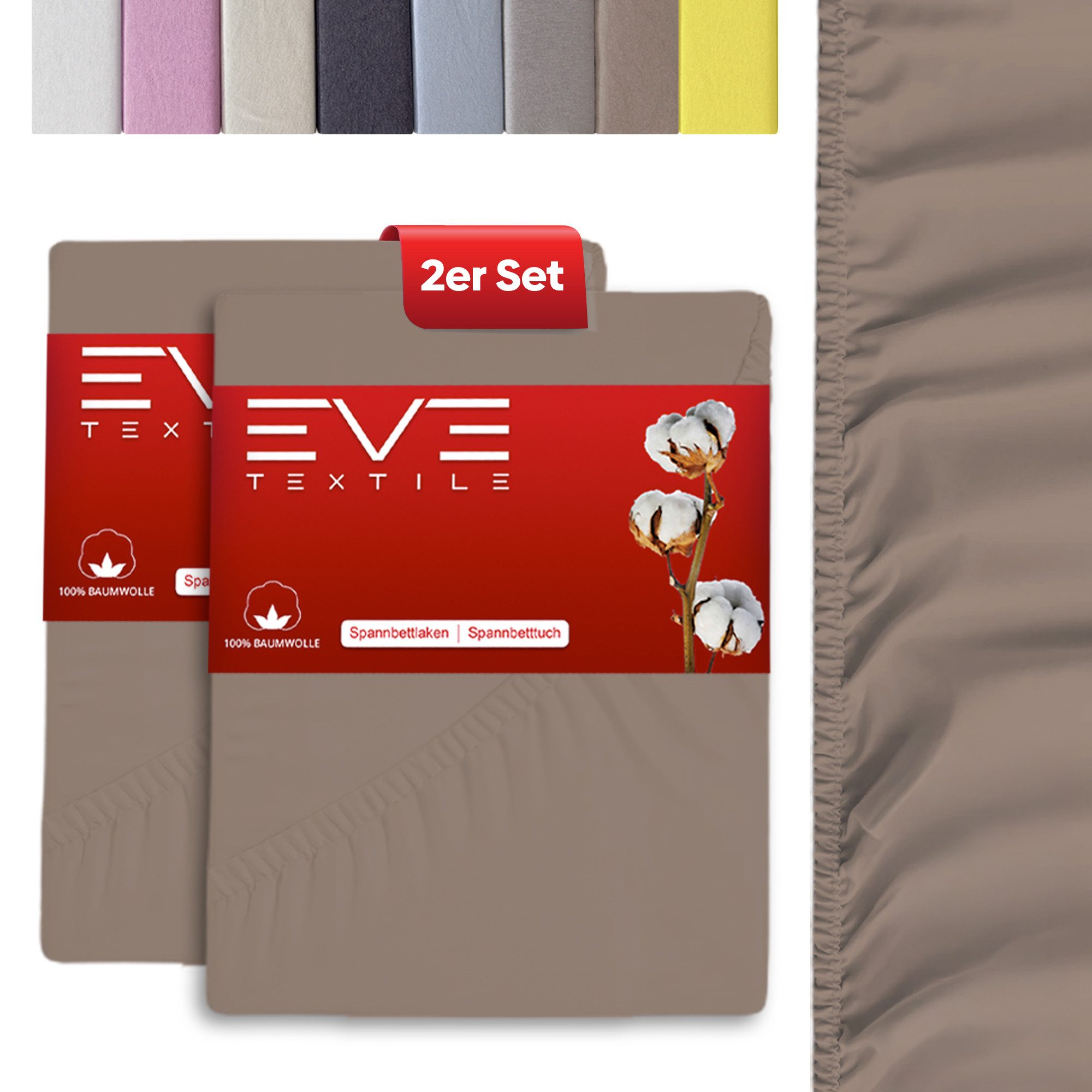 Eve Textile GmbH Spannbettlaken Spannbetttuch Bettlaken günstig online kaufen