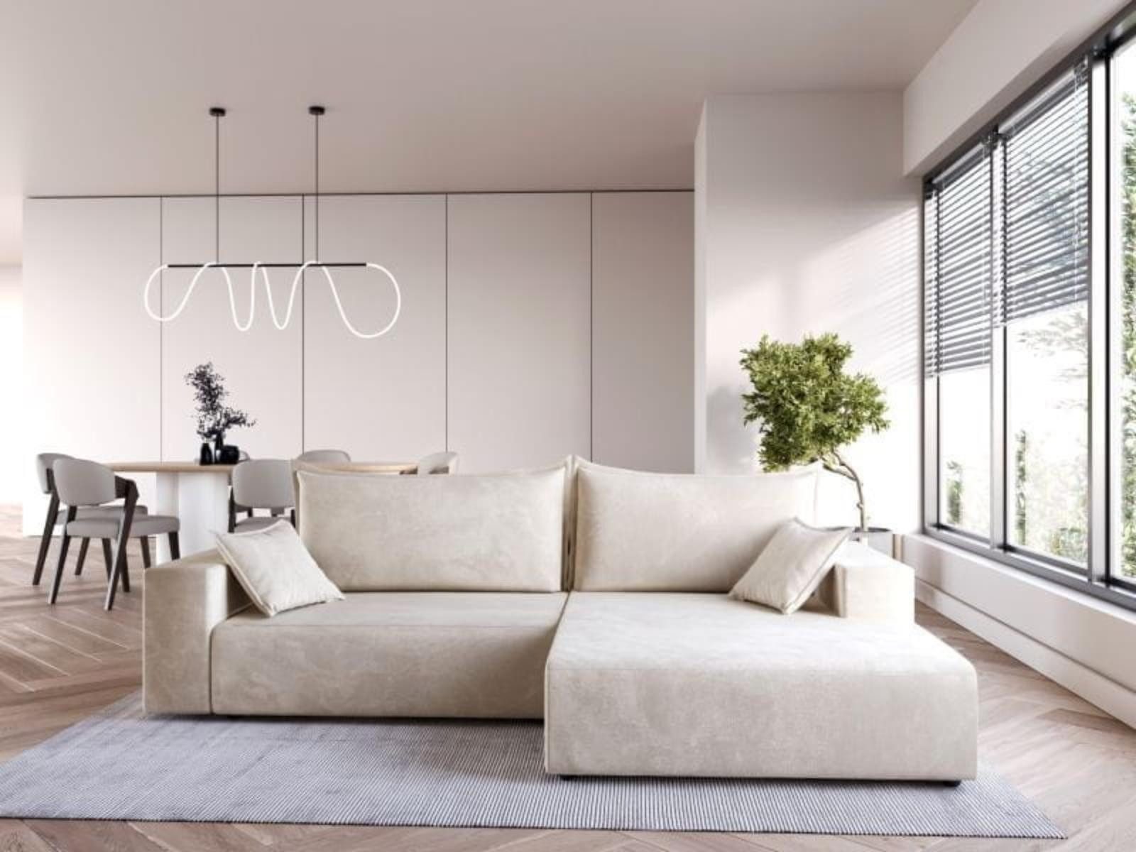 Compleo Ecksofa modern design, 240 cm breit, Modern Couch L mit Schlaffunkt günstig online kaufen