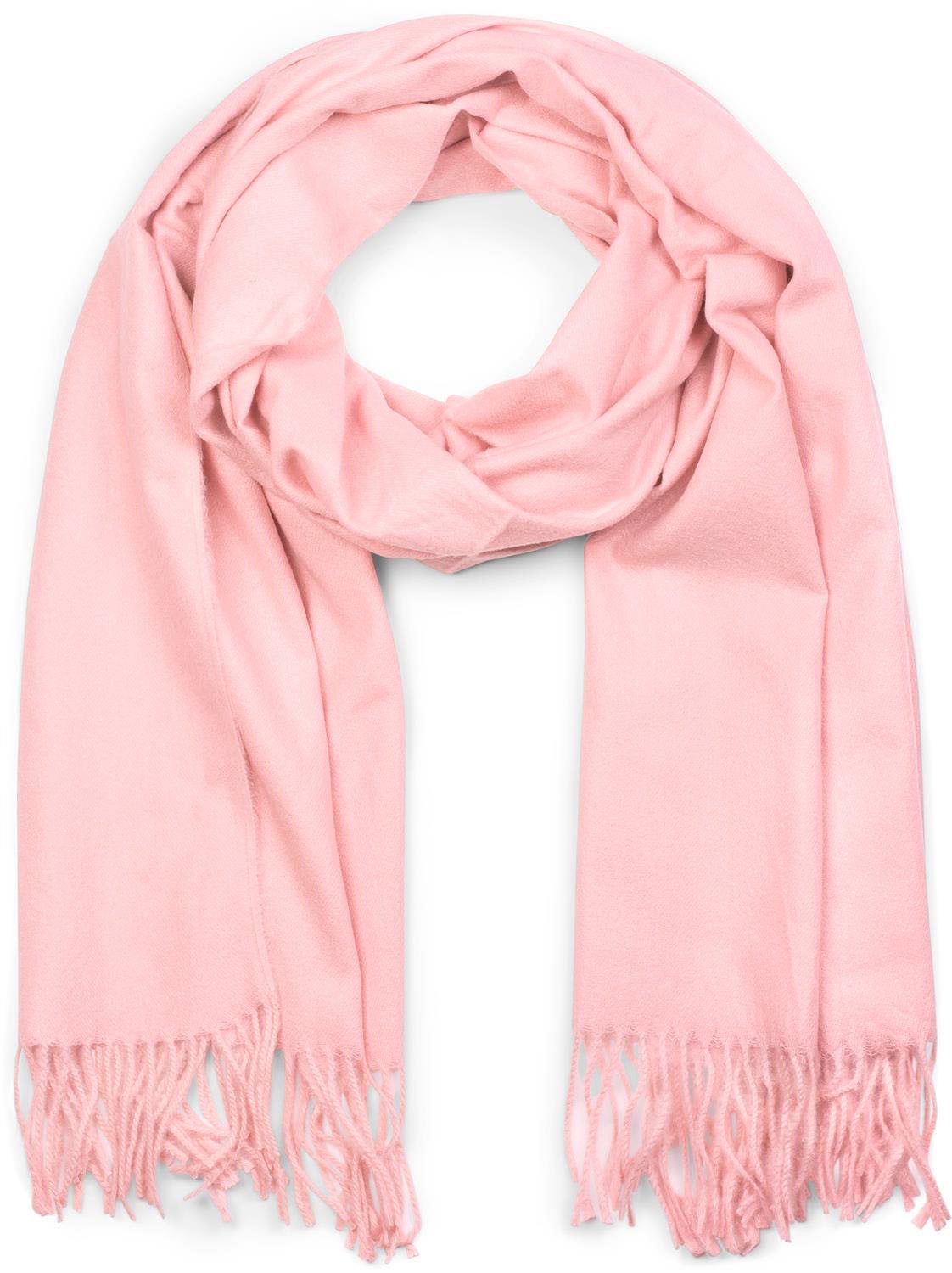 styleBREAKER Modeschal Weicher Schal Uni mit Fransen, (1-St)