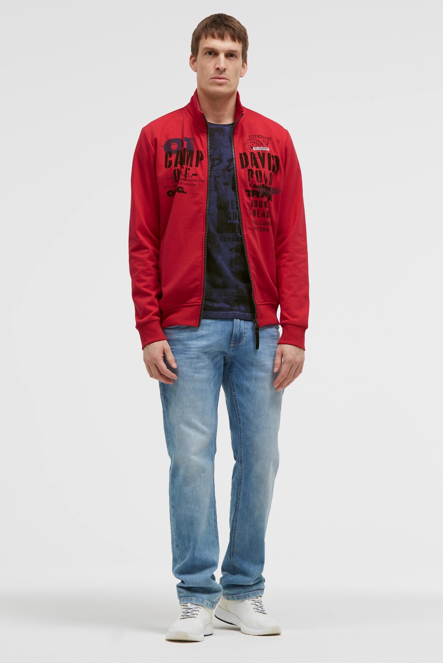 CAMP DAVID Sweatjacke mit Reißverschlusstaschen