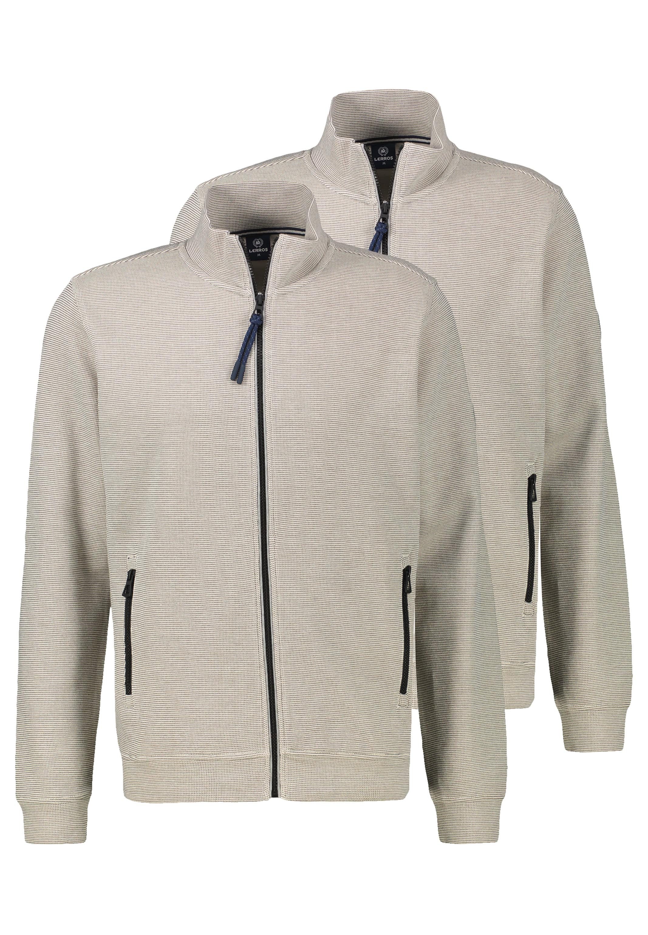 LERROS Sweatjacke 2er Pack Basic (Spar-Set, 2-tlg) Sweatjacke - Baumwolle - Atmungsaktiv - Durchgehender Reißverschluss