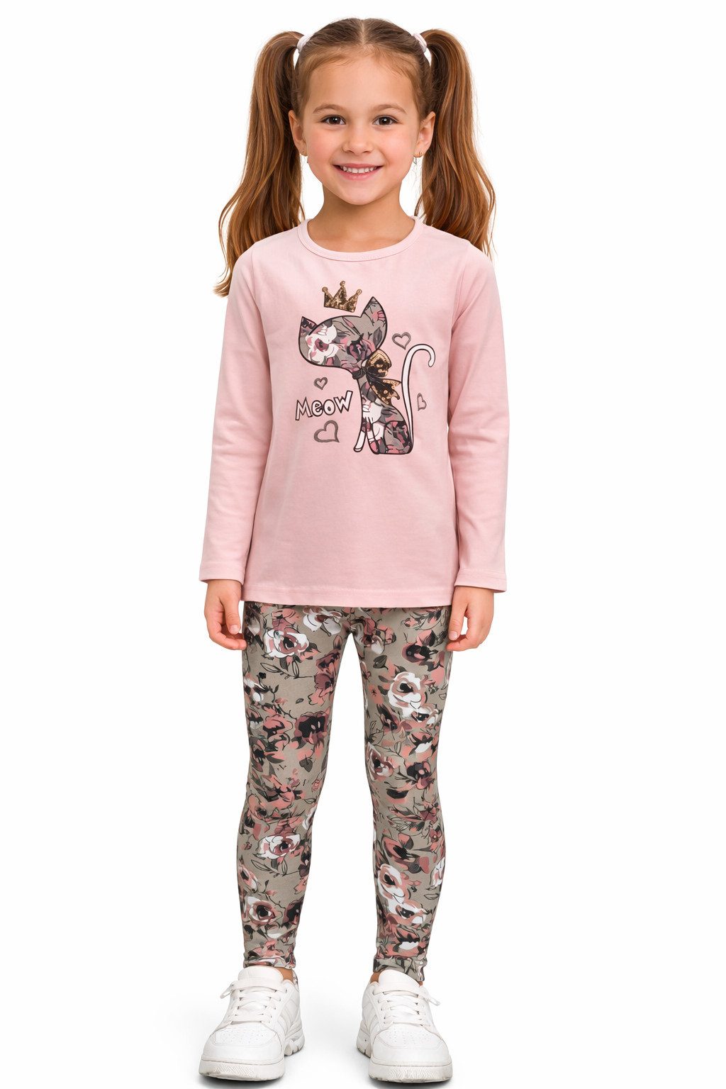 Girls Fashion Langarmshirt & Leggings Sommer Set Langarm Shirt + Leggings, MS2209e (Set, LA-Shirt&Leggings)