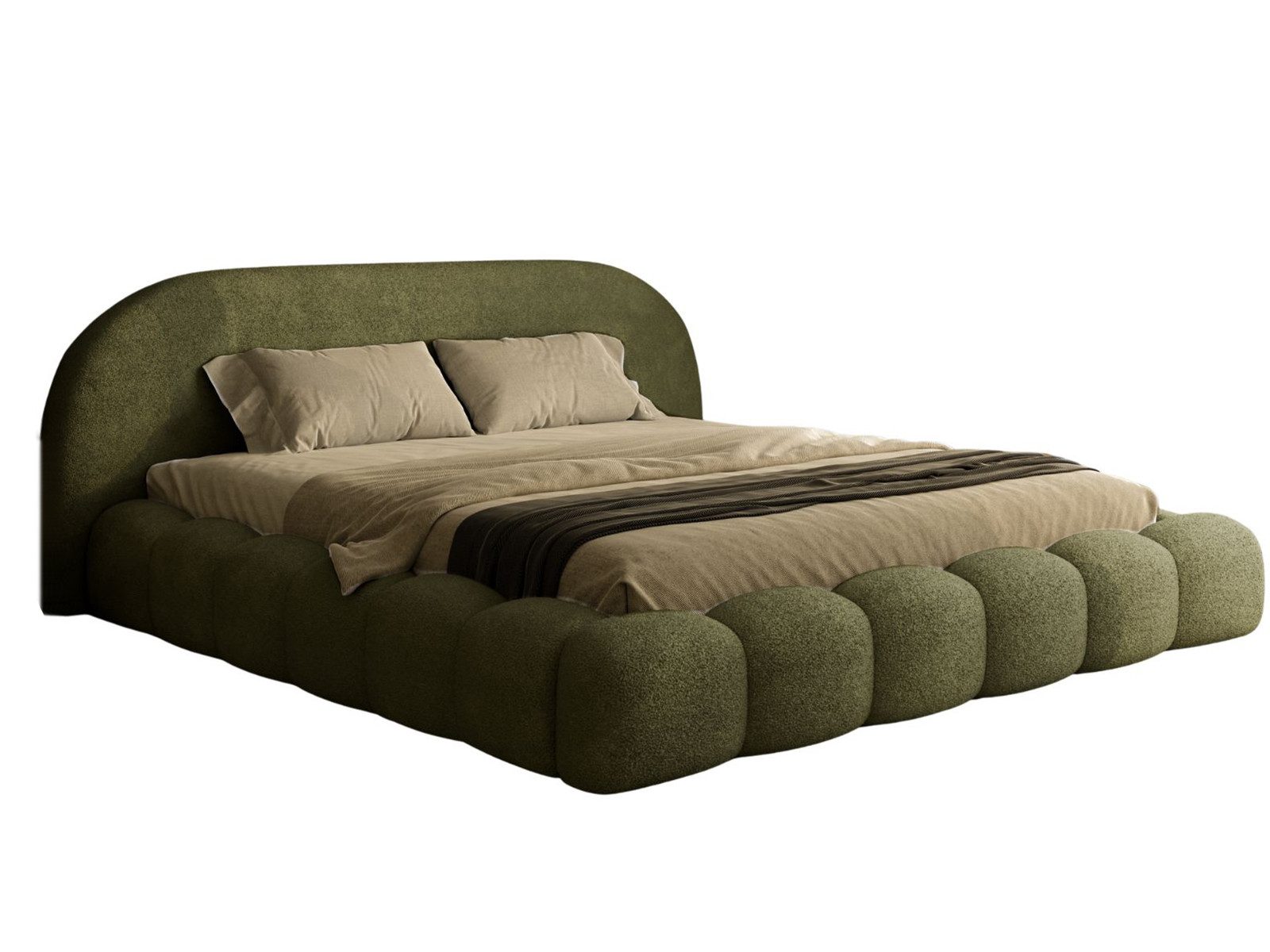 Compleo Polsterbett OMBIS, Wolkenbett mit Bettkasten und Lattenrost, Designer-Bett, MADE IN EU