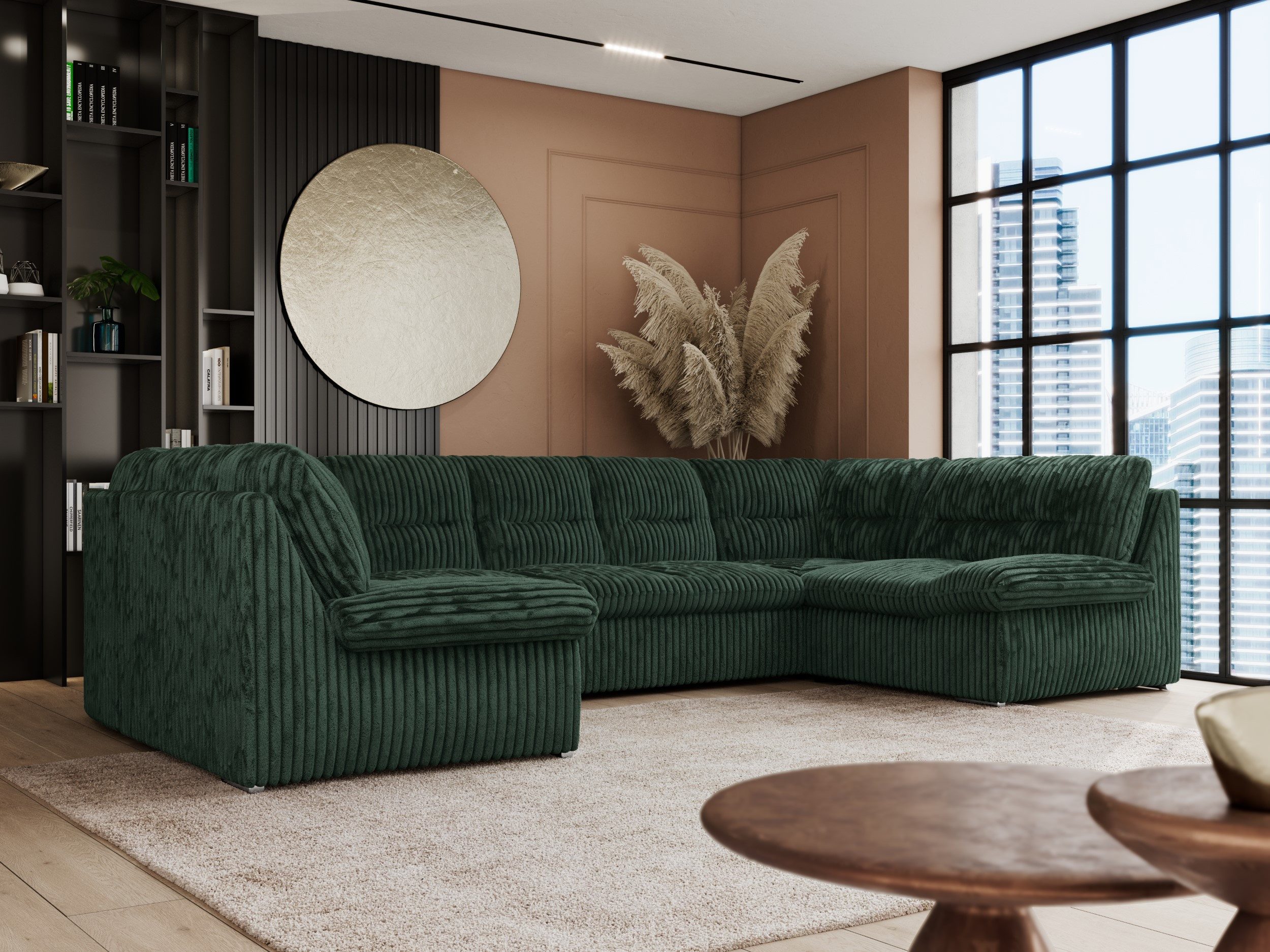 MKS MÖBEL Ecksofa COMODO U, Set, Sofa big XXL, Wellenfedern, Wohnlandschaft XXL, mit Schlaffunktion, Bettfunktion, U-form Ecksofa, Schlafsofa, HR-Schaum