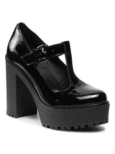 Altercore Halbschuhe Lizzy Vegan Black Patent Schnürschuh