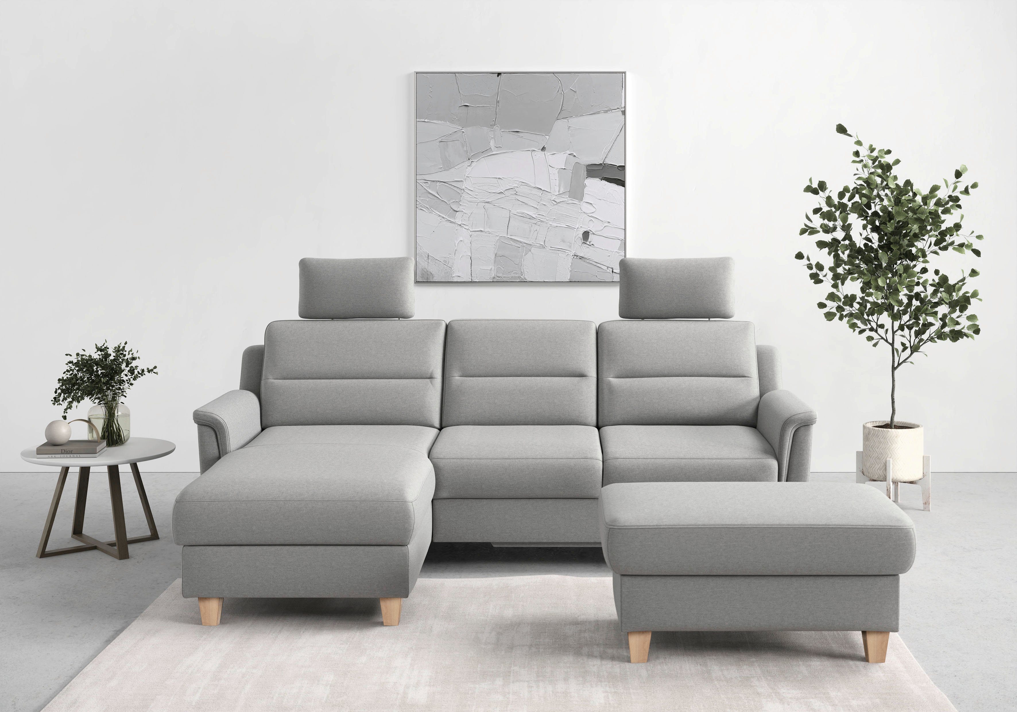 sit&more Ecksofa "Farö L-Form" inklusive Federkern, wahlweise mit Bettfunkt günstig online kaufen