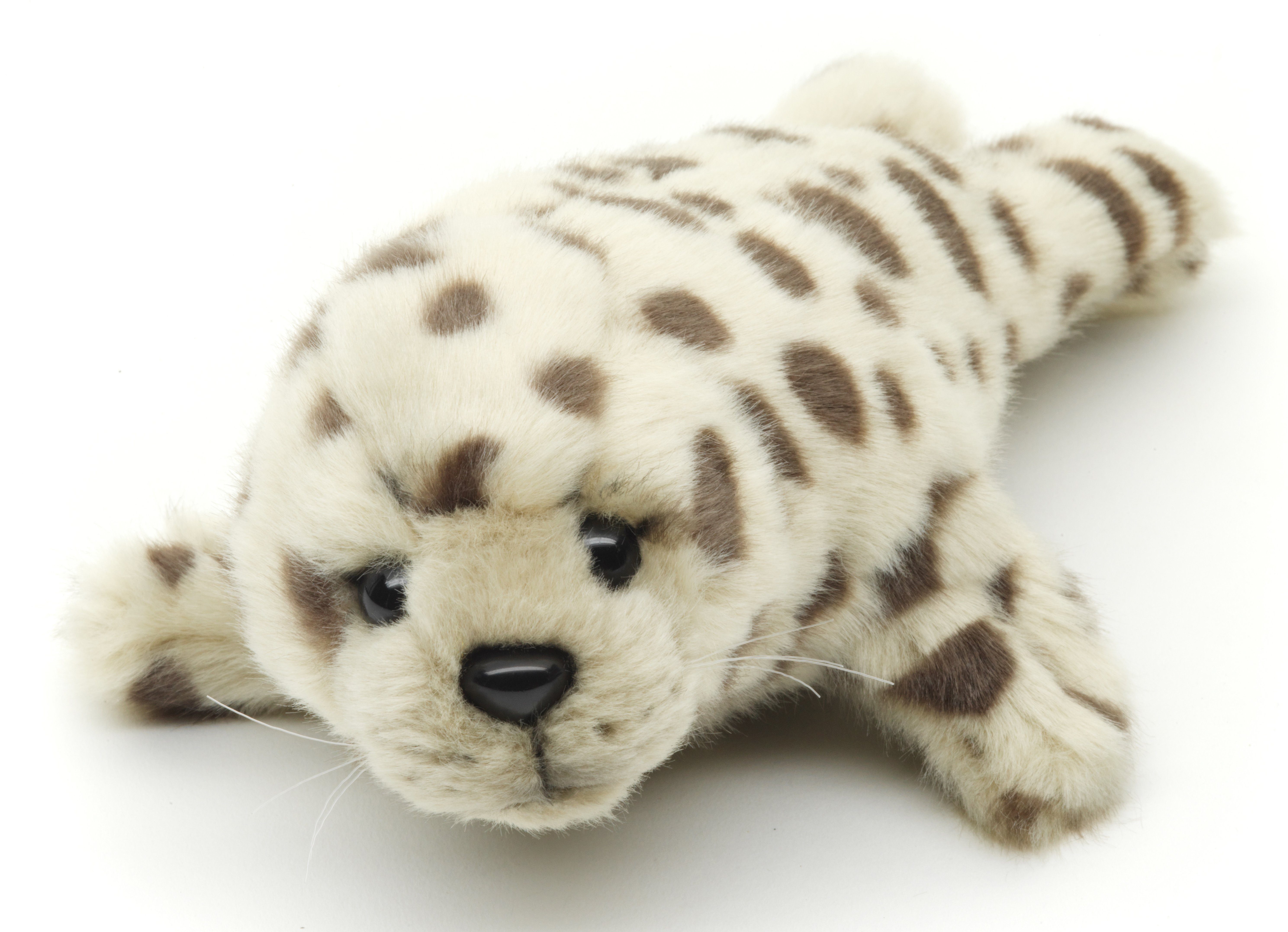 Uni-Toys Kuscheltier Seehund grau-gepunktet - verschied. Größen - Plüsch-Robbe, Plüschtier, zu 100 % recyceltes Füllmaterial