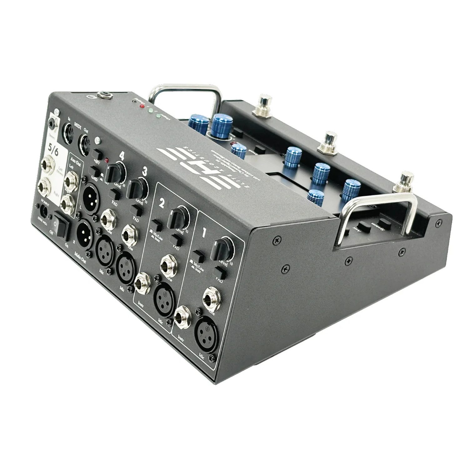 Elite Acoustics Elite Acoustics Digitalmixer-Pedal StompMix X6 mit Kabel Digitales Aufnahmegerät (Vorteils-Set mit Klinkenkabel)