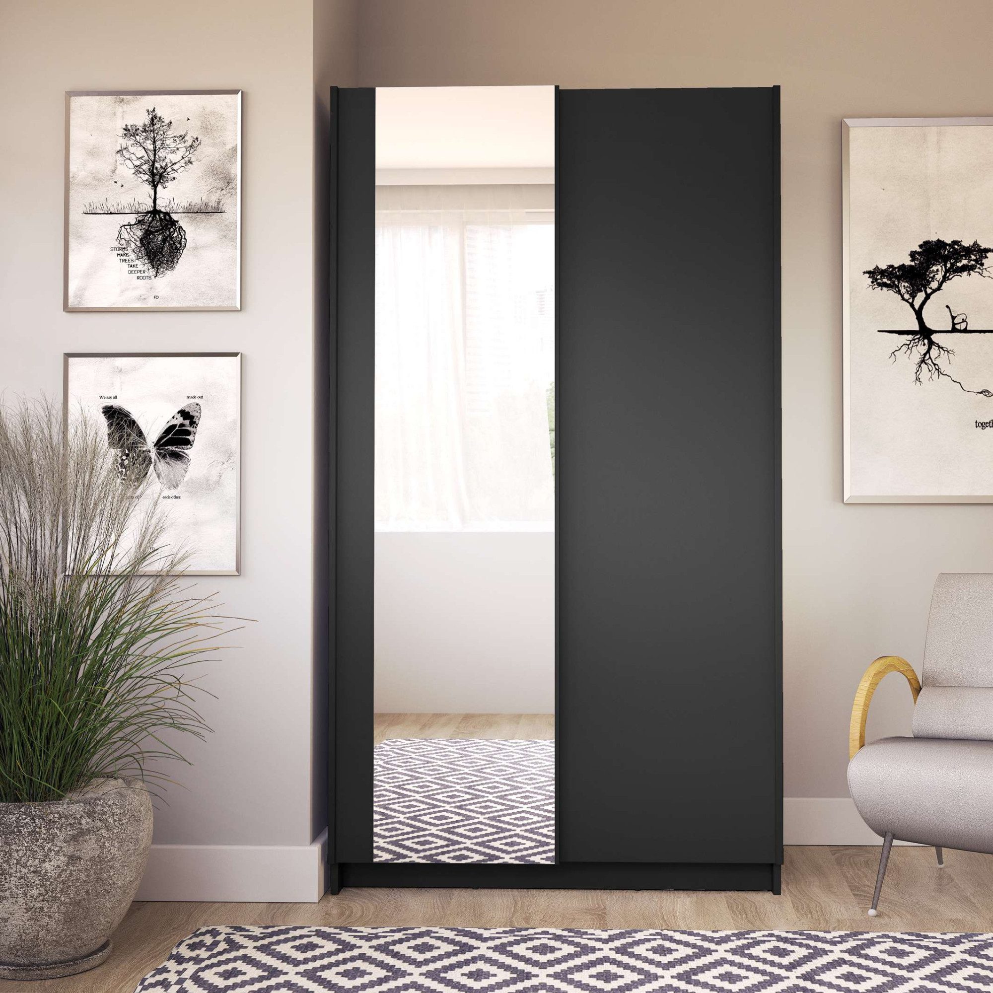 Home affaire Kleiderschrank Hildreth, Wäscheschrank, Schwebetüren, Versand nur 4,95! mit Spiegel, FSC®-zertifizierter Holzwerkstoff