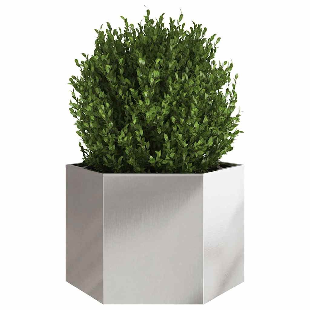 vidaXL Blumentopf Pflanzkübel Sechseckig 69x60x45 Edelstahl günstig online kaufen