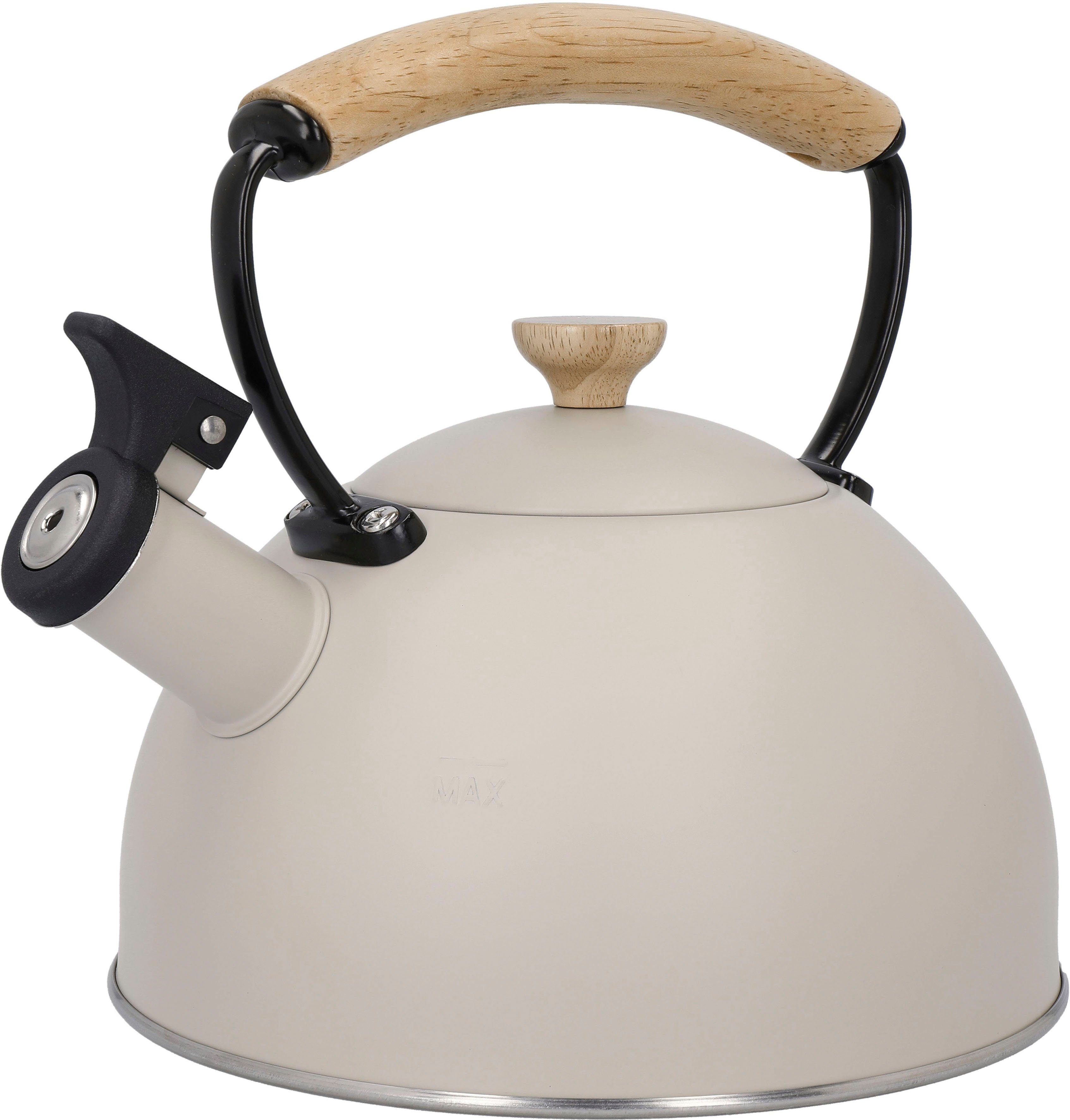 La Cafetière Чайники La Cafetière, Edelstahl 18/10 (1-tlg), pfeifend, mit Holzgriff, 1,6 Liter, Induktion