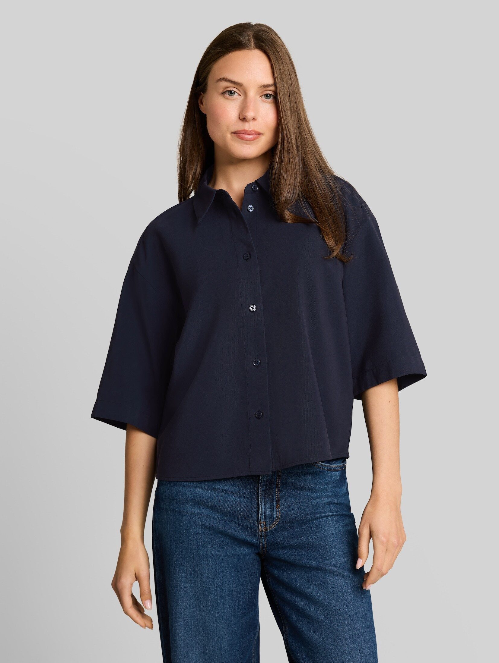 TOM TAILOR Langarmbluse Blusen & Shirts Oversize Hemdbluse mit 3/4-Arm