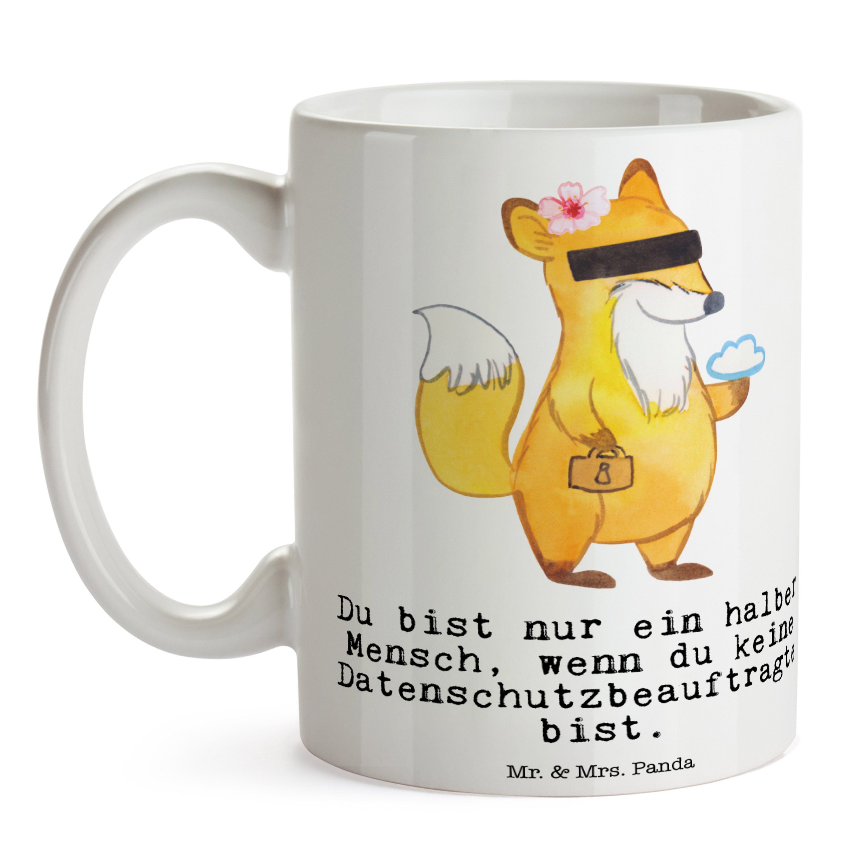 - - Keramik Geschenk, mit Datenschutzbeauftragte & Panda Privatsphäre, Herz Mr. Mrs. Anon, Tasse Weiß