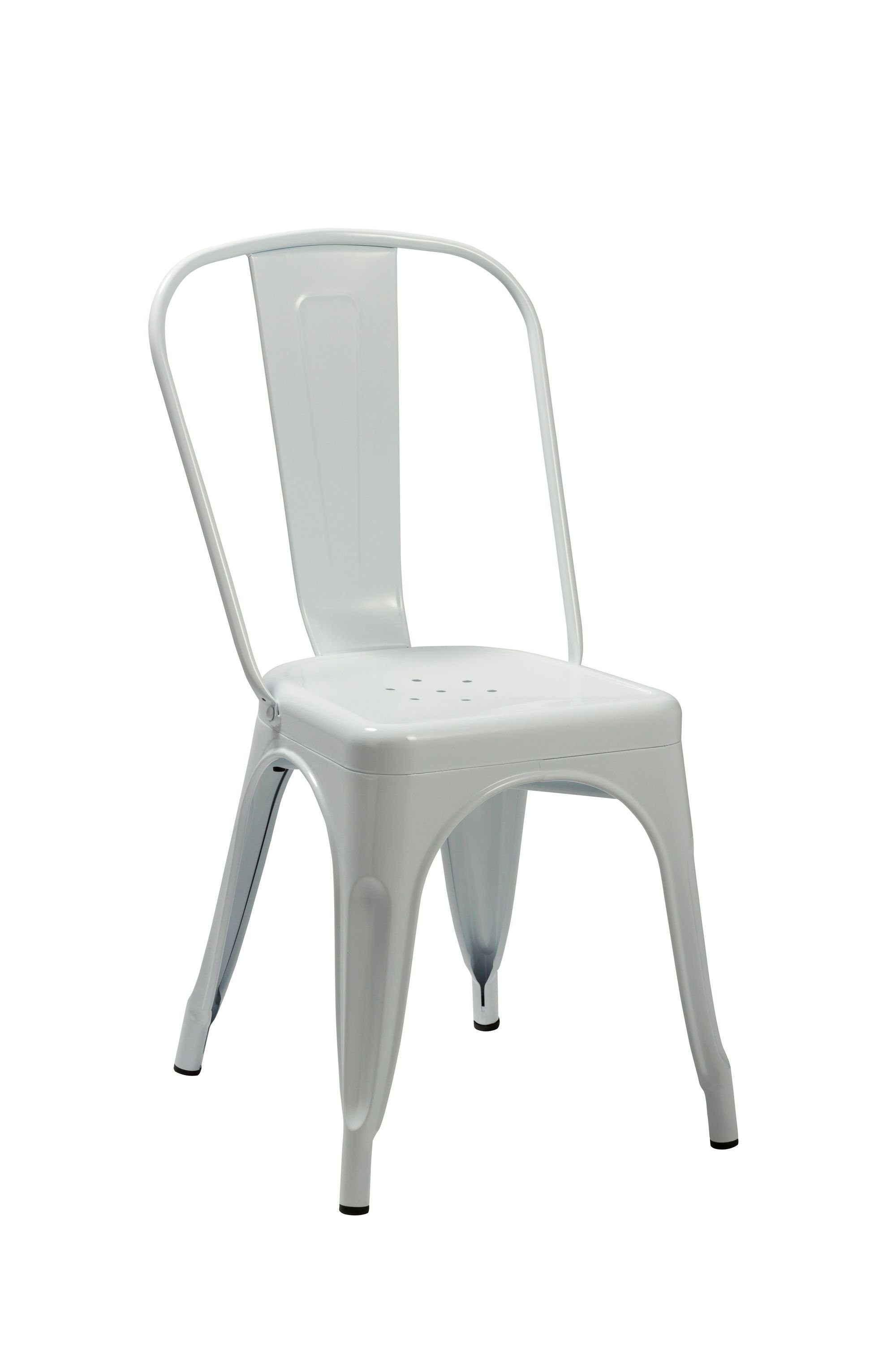 Duhome Esszimmerstuhl, Küchenstuhl Stuhl Esszimmerstuhl aus METALL Sitzfläche aus Holz stapelbar Weiß