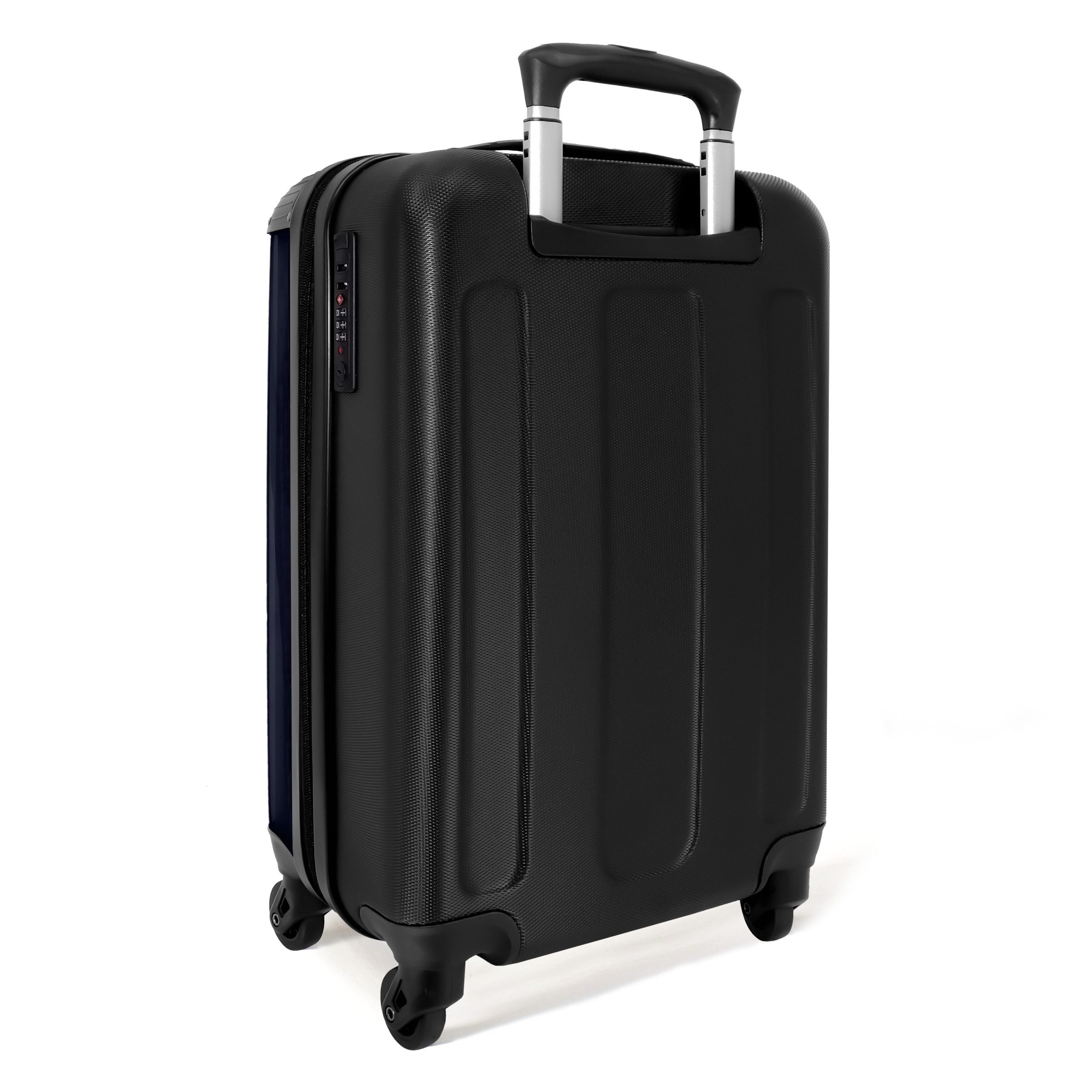 NoBoringSuitcases.com© Hartschalen-Trolley Weltkarte - Bunt - Graffiti 55x35x20cm, 4 Rollen, Reisetasche mit Rollen, Koffer Handgepäck Flugzeug