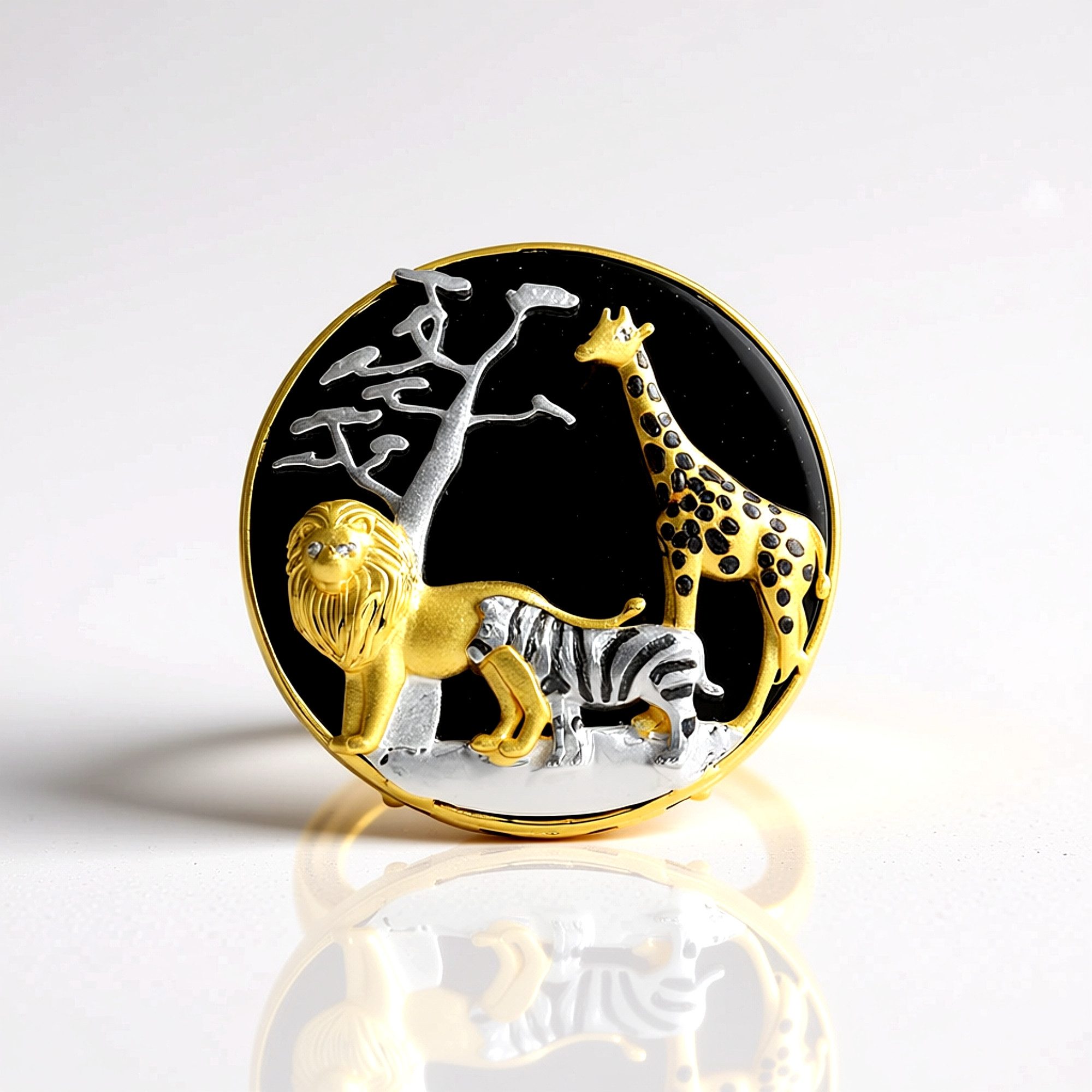 Cavill Diamantring Schicker Ring aus brasilianischem Onyx und Sterlingsilber (1-tlg)