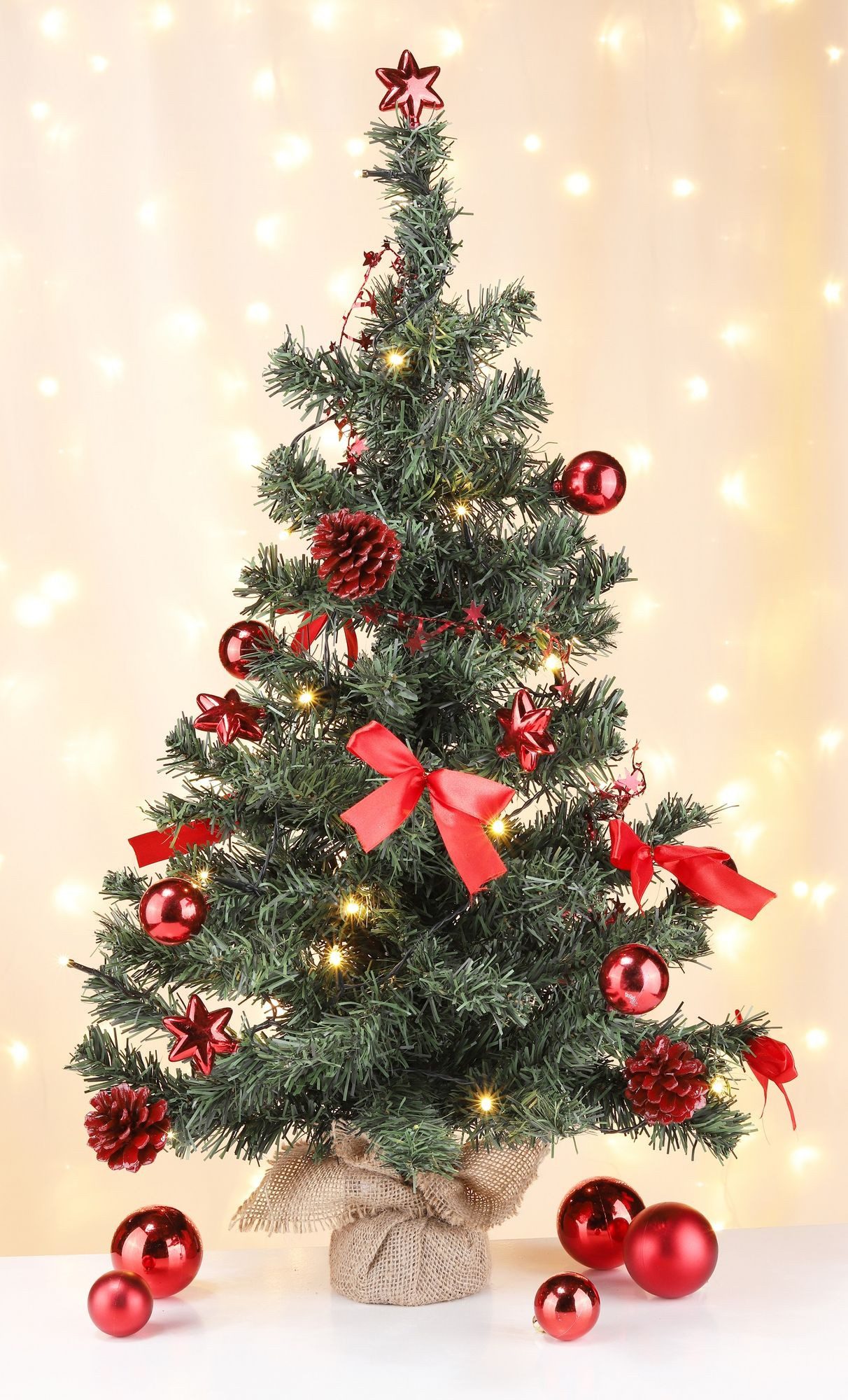 GartenHero Künstlicher Weihnachtsbaum Künstlicher Weihnachtsbaum grün 75cm dekoriert Tannenbaum Christbaum
